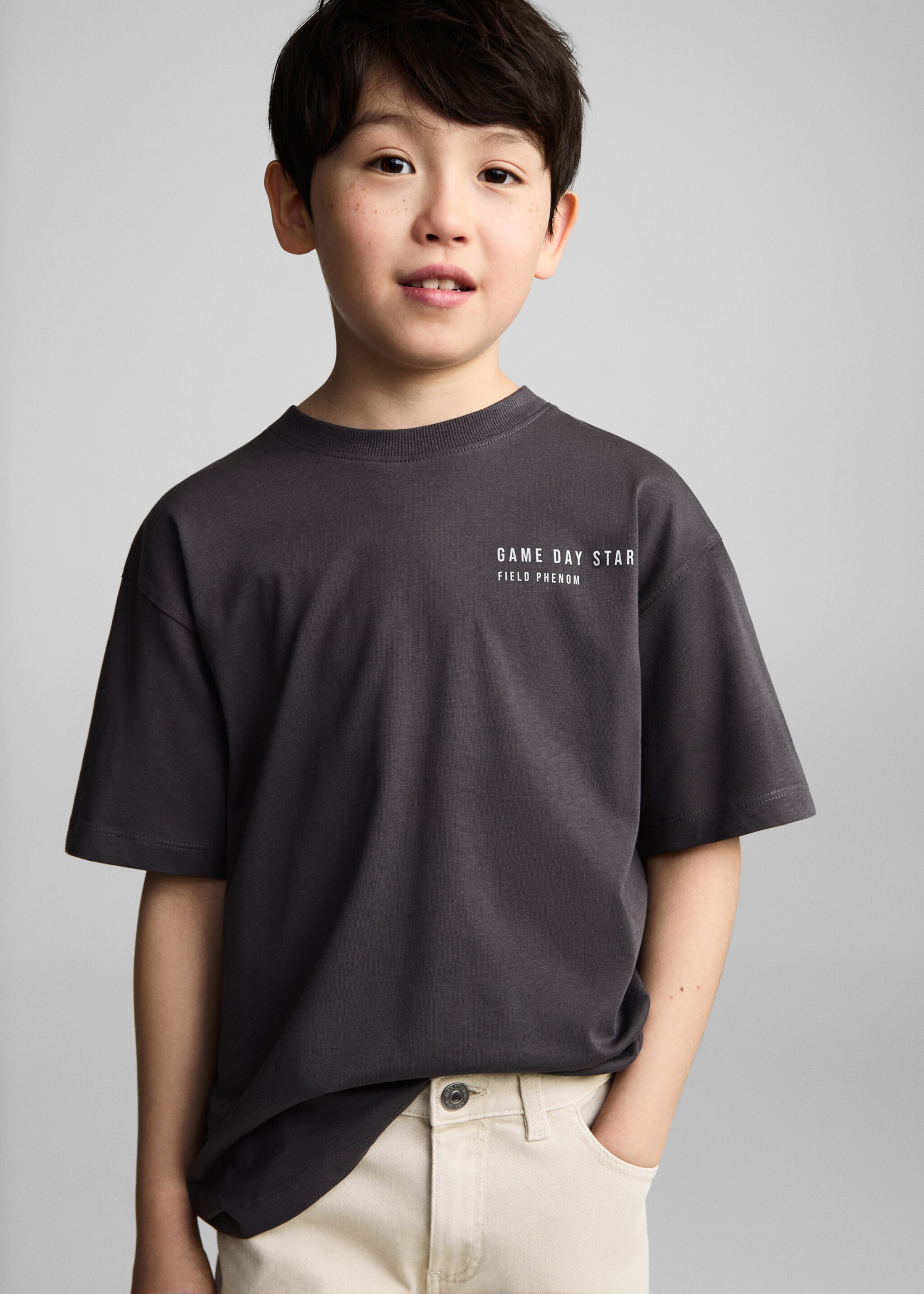Camiseta algodón estampada - Plano medio