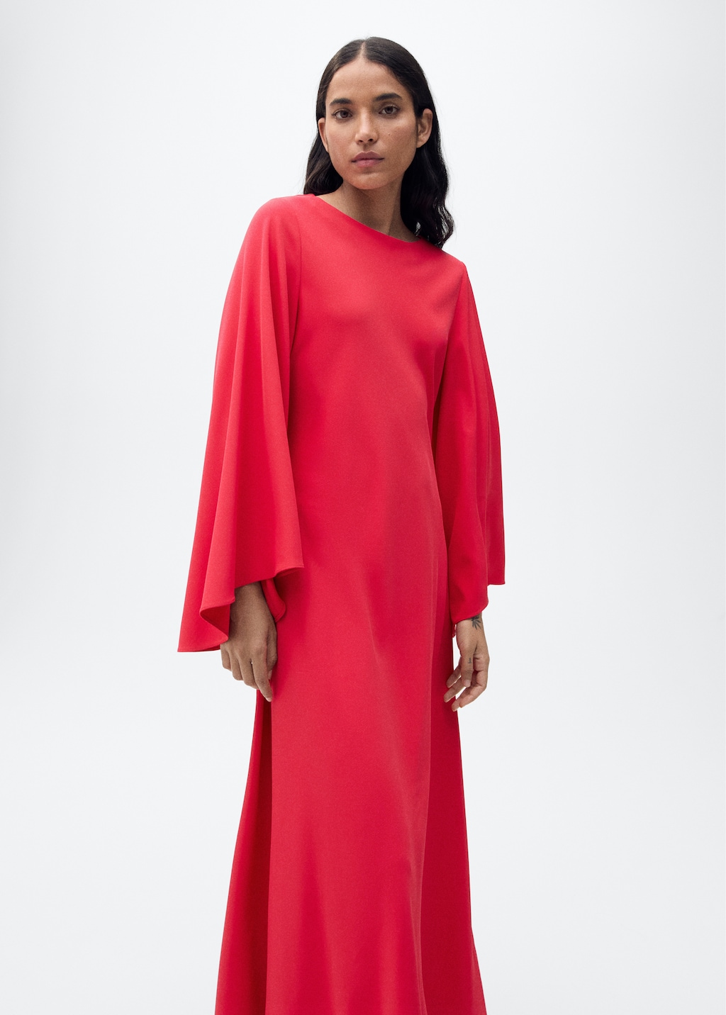 Mango Long flared sleeve dress