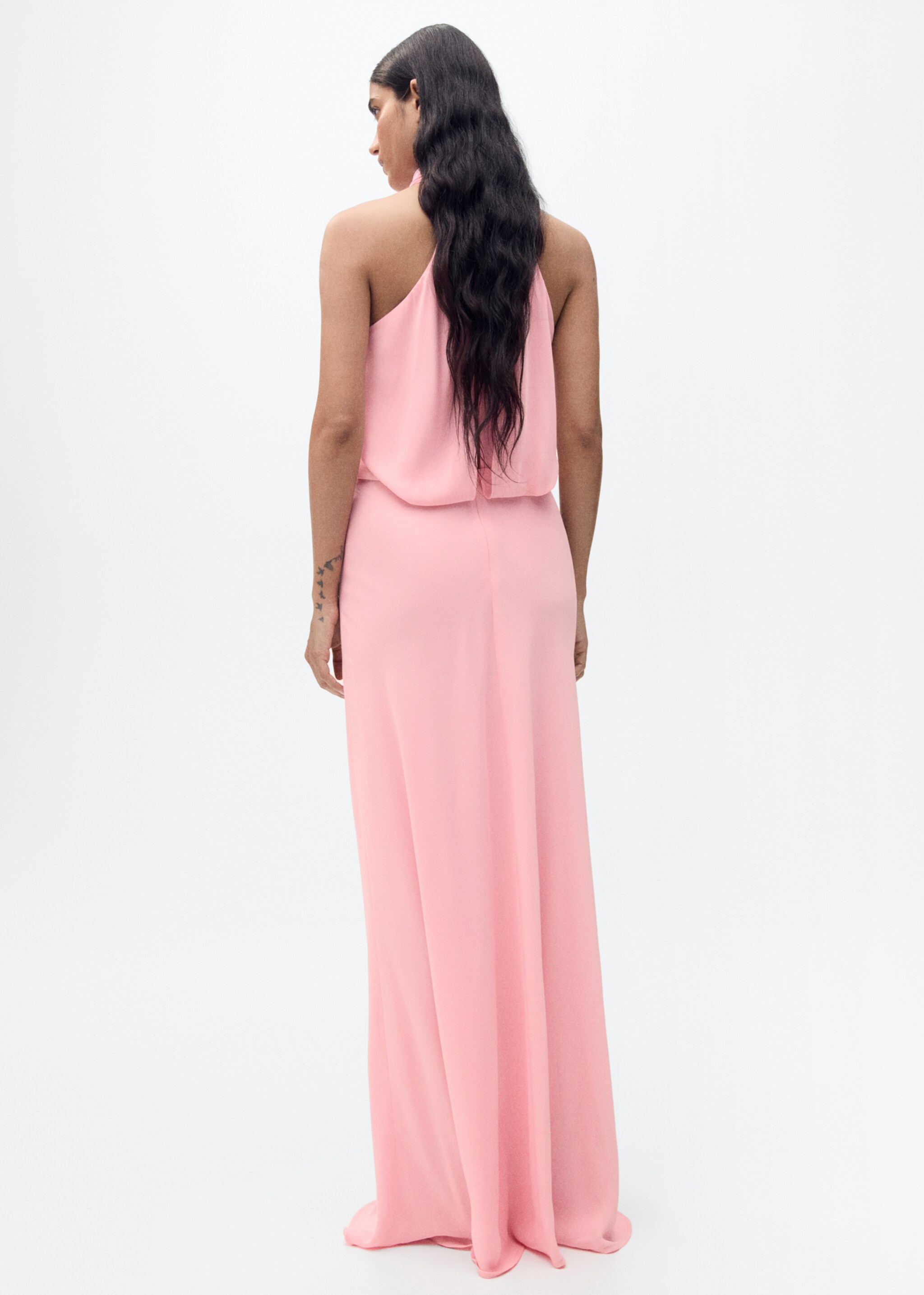 Halter dress with back opening - Reverse of the article