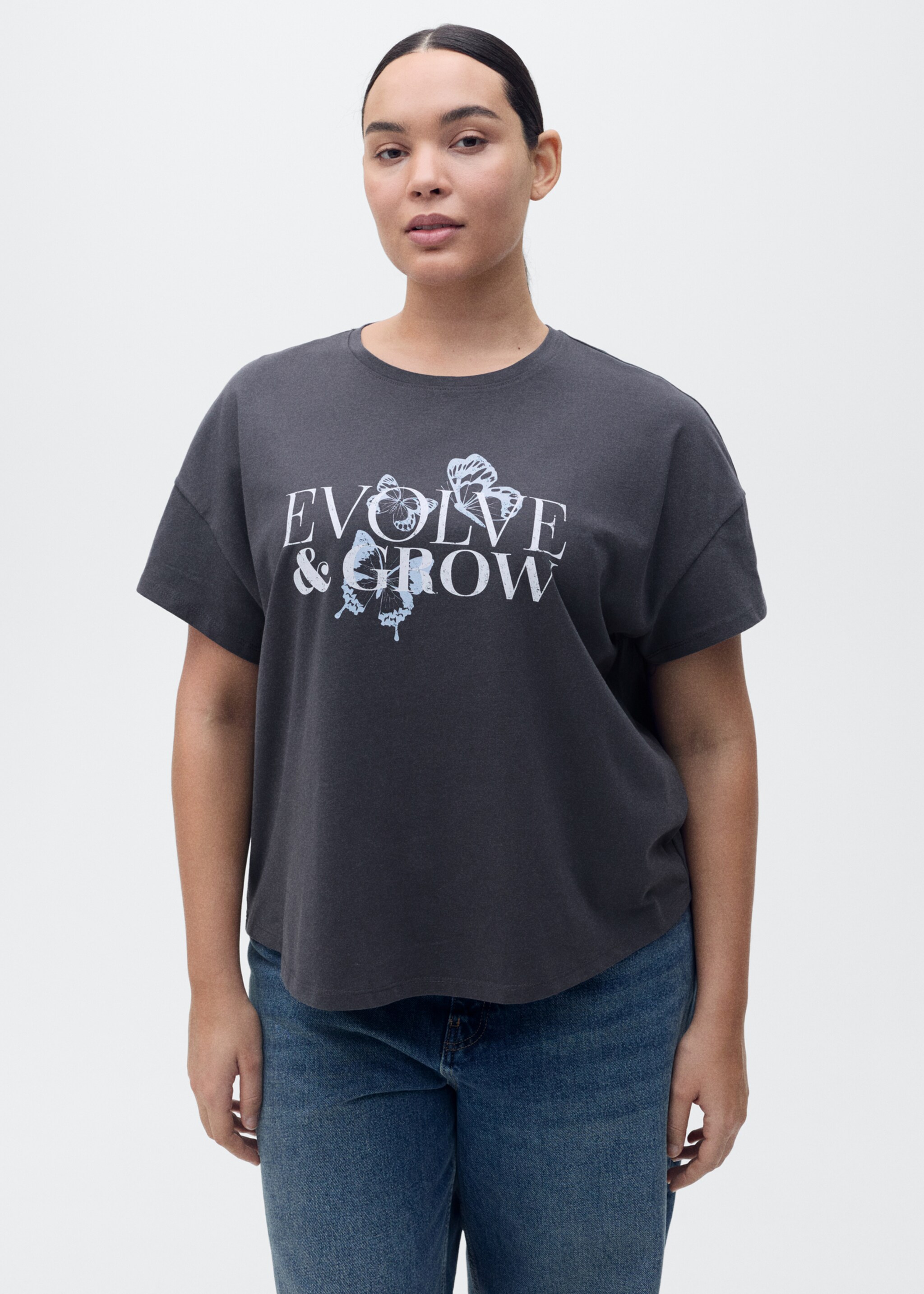 Cotton t-shirt with printed message - Details of the article 5