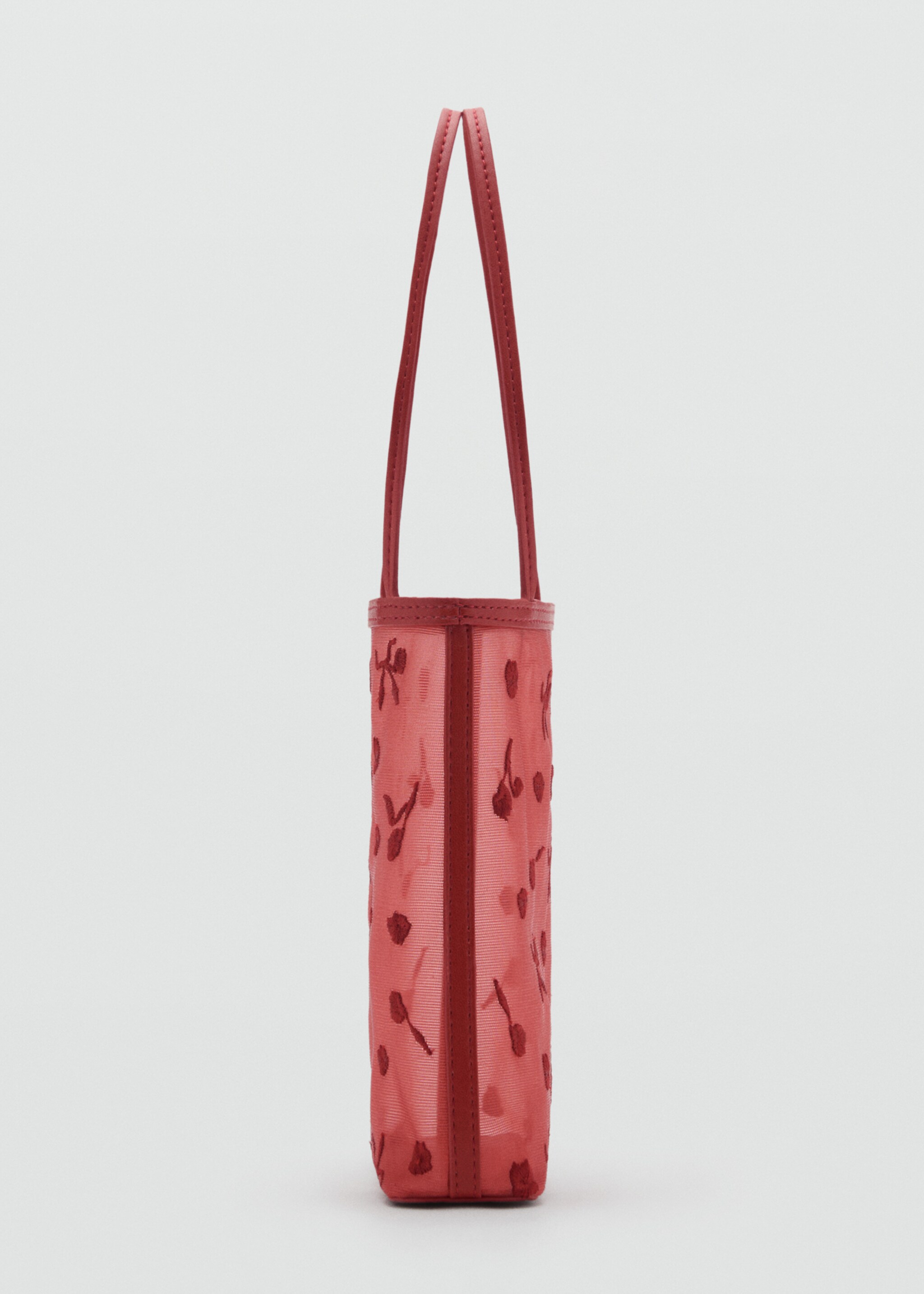 Flower-embroidered mesh bag - Details of the article 1