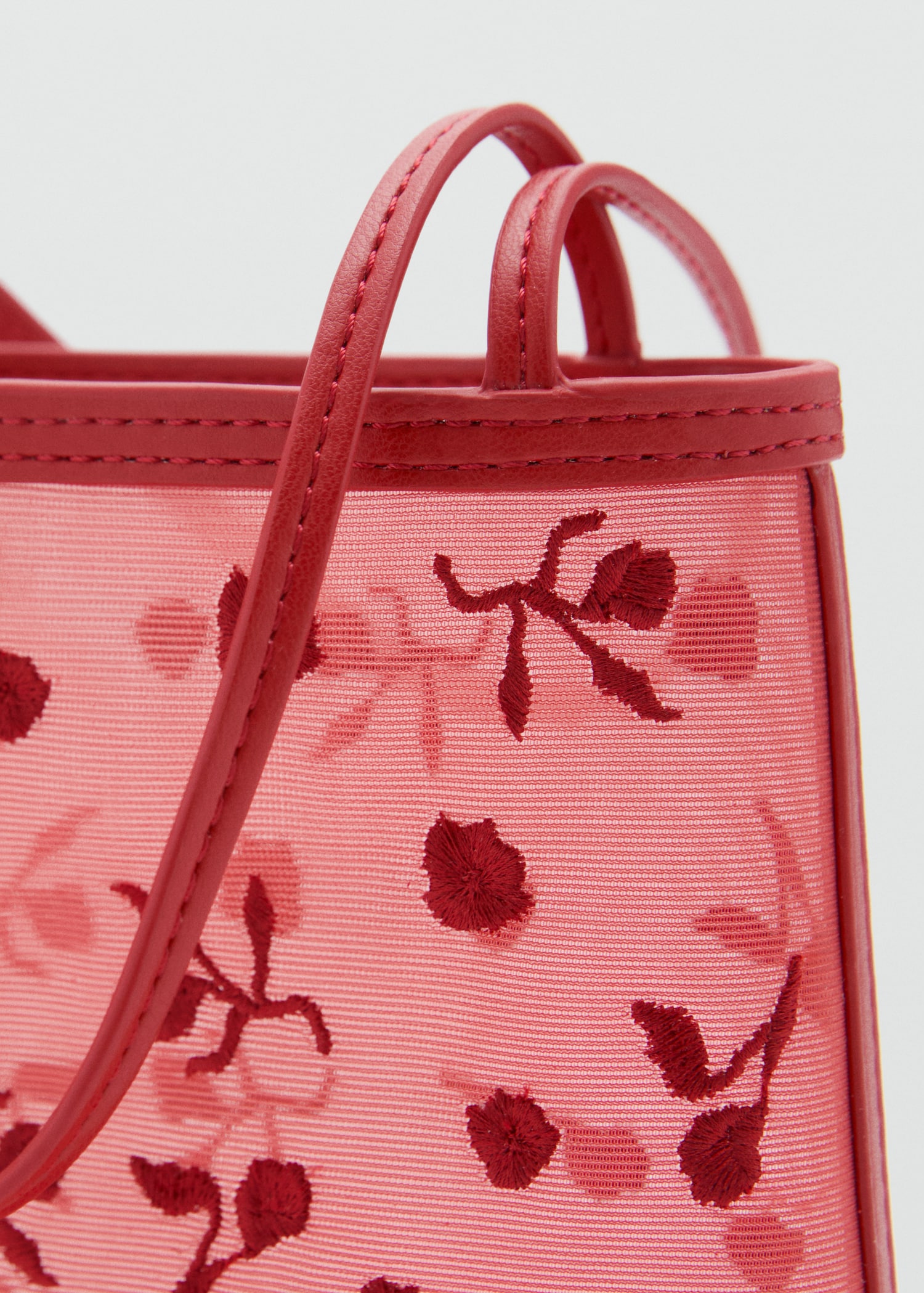 Flower-embroidered mesh bag - Women | MANGO USA