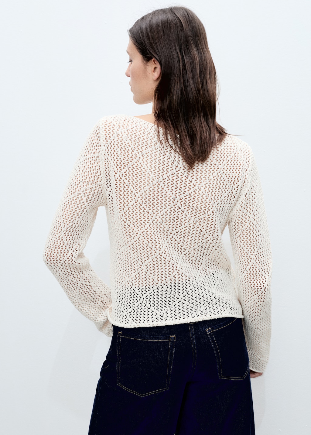 Openwork knit cotton sweater - Women | MANGO USA