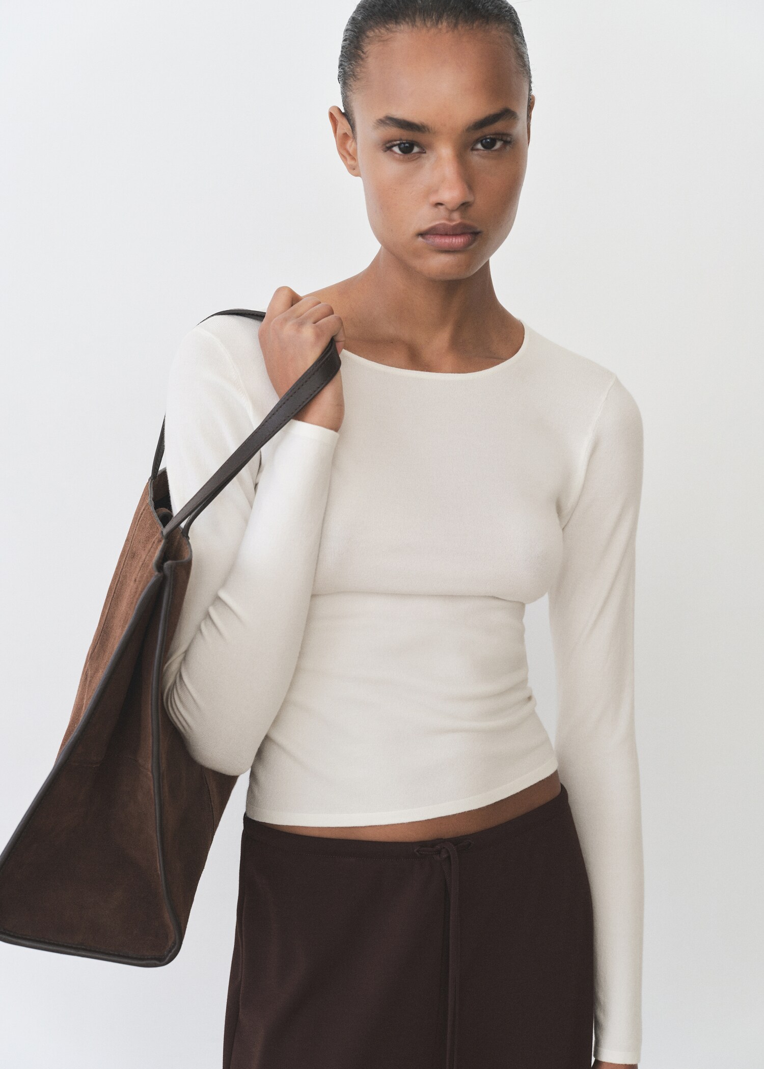 Maglione aderente a maglia fine - Piano medio