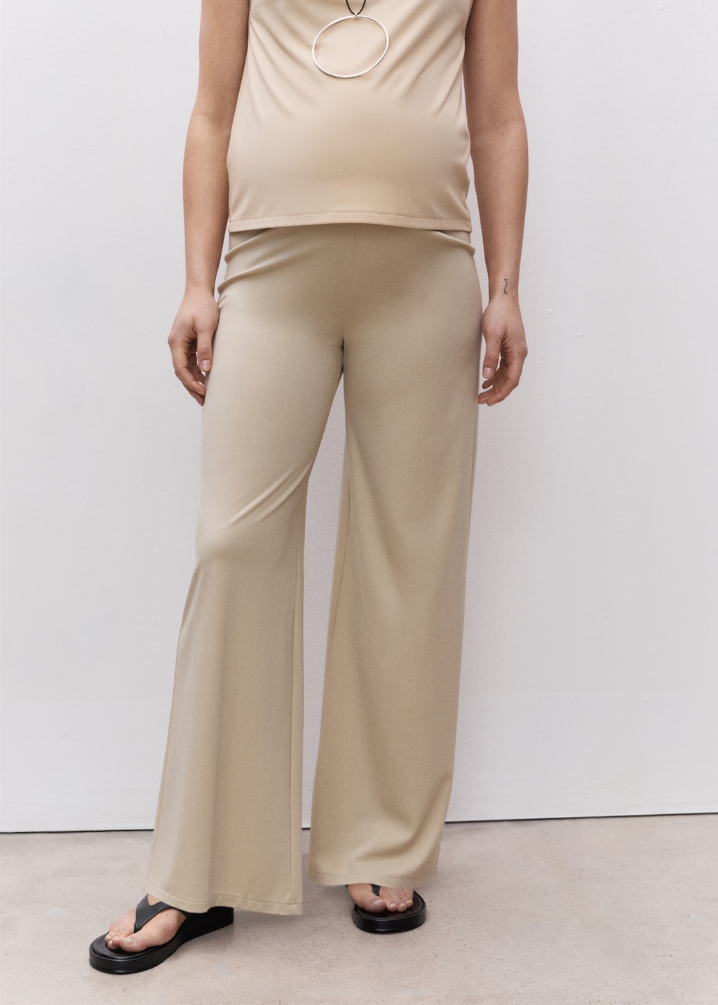Mango Draped neck sleeveless t-shirt