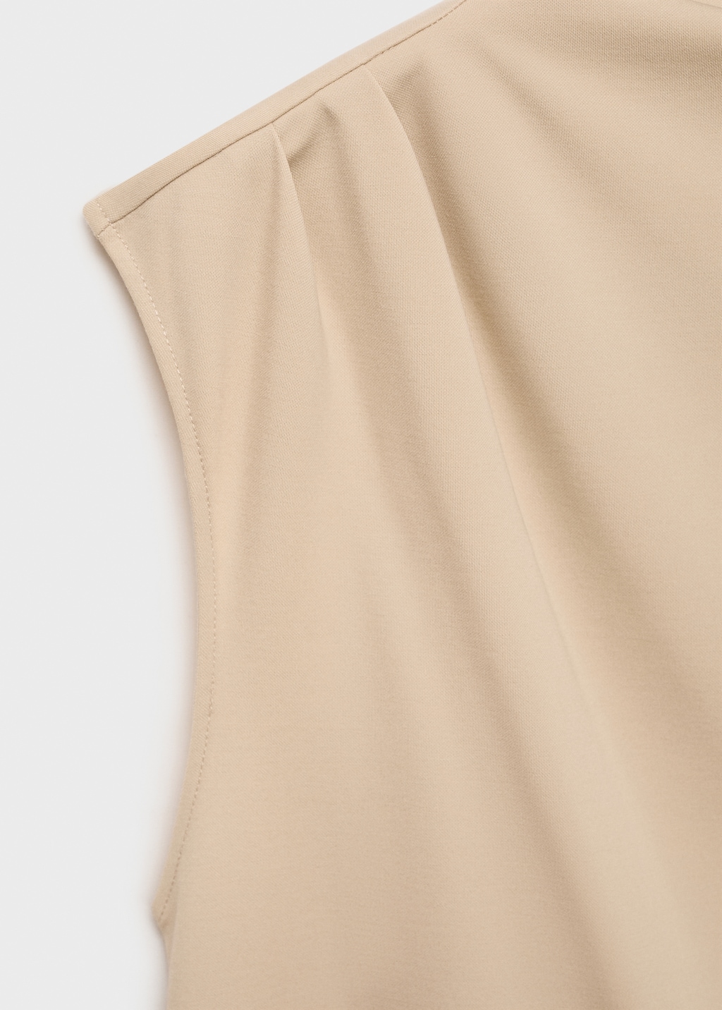 Mango Draped neck sleeveless t-shirt