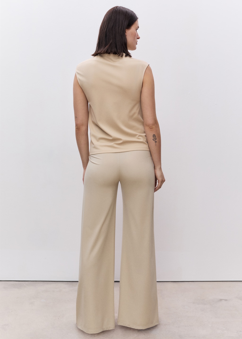 Mango Draped neck sleeveless t-shirt