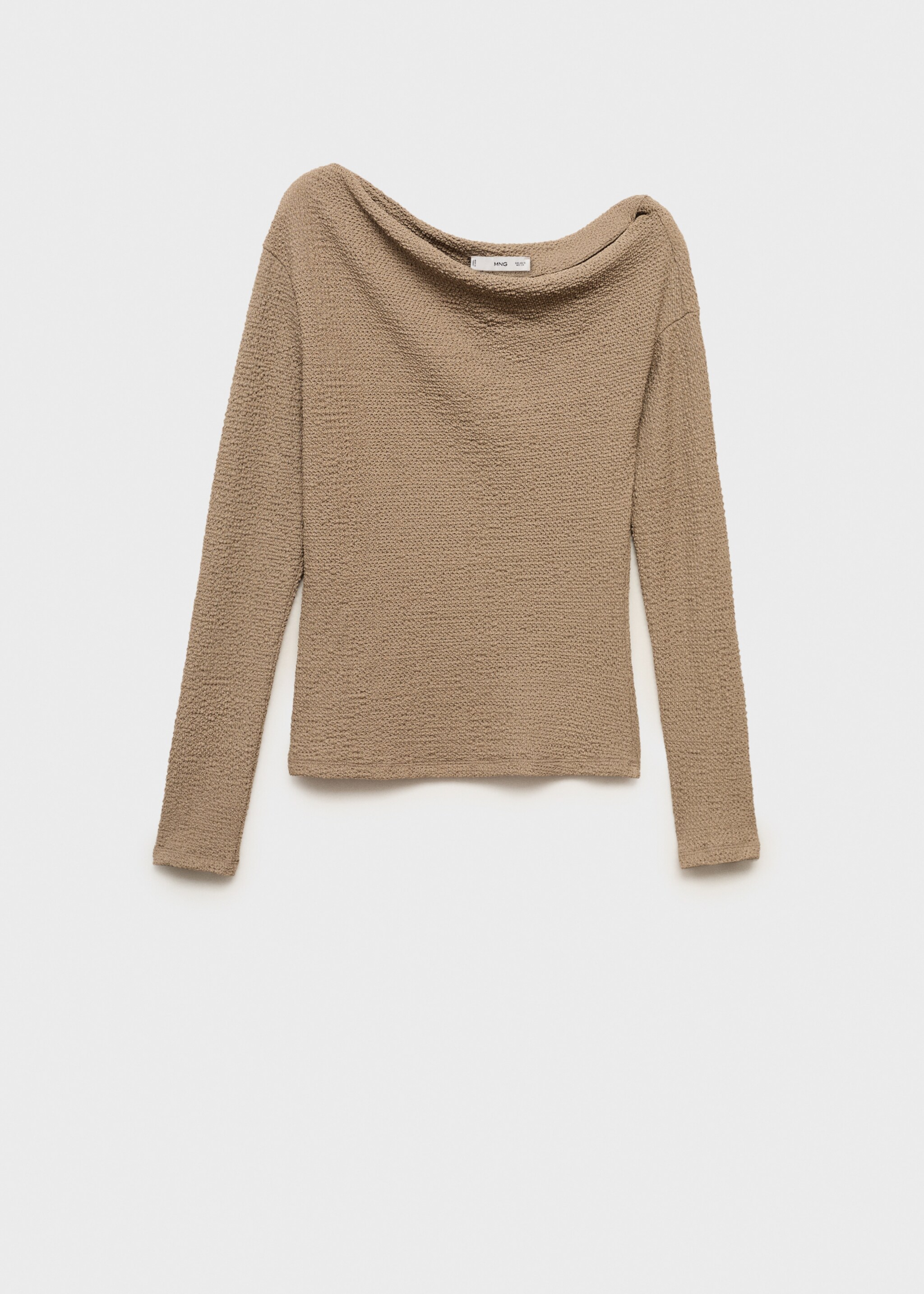 Textured asymmetrical neck t-shirt - Article without model