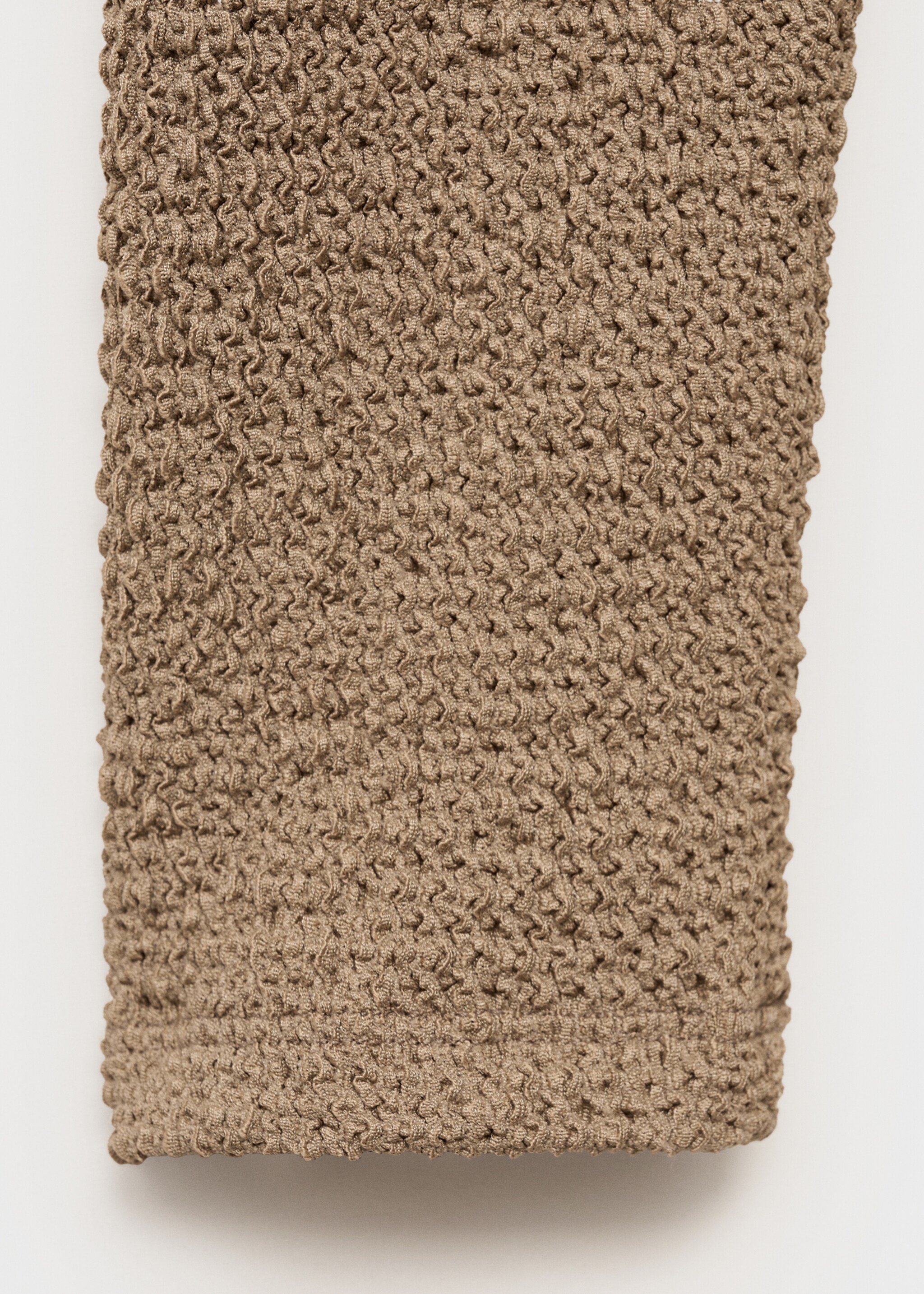 Textured asymmetrical neck t-shirt - Details of the article 0