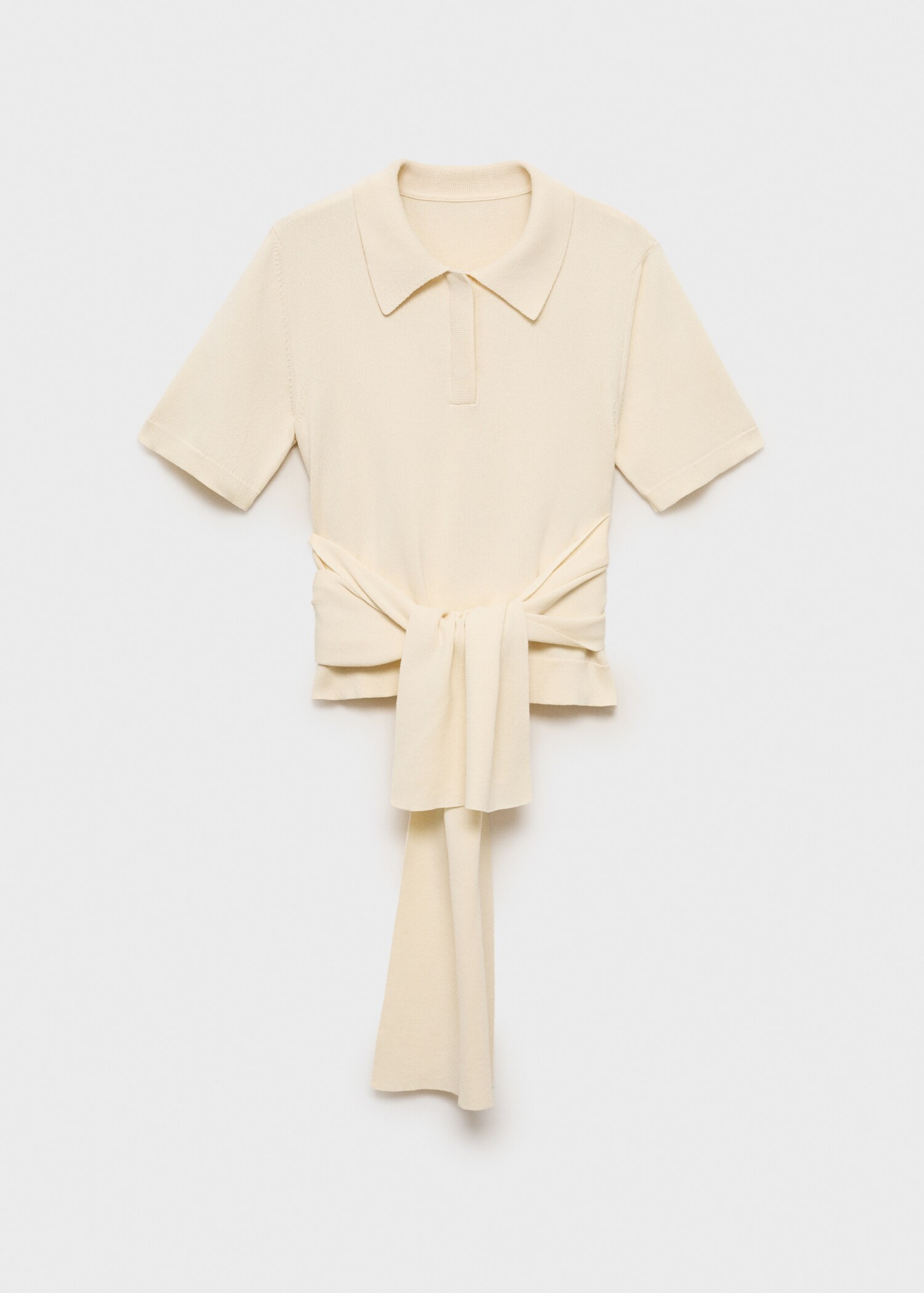 Short-sleeved sweater with knot detail - Article without model