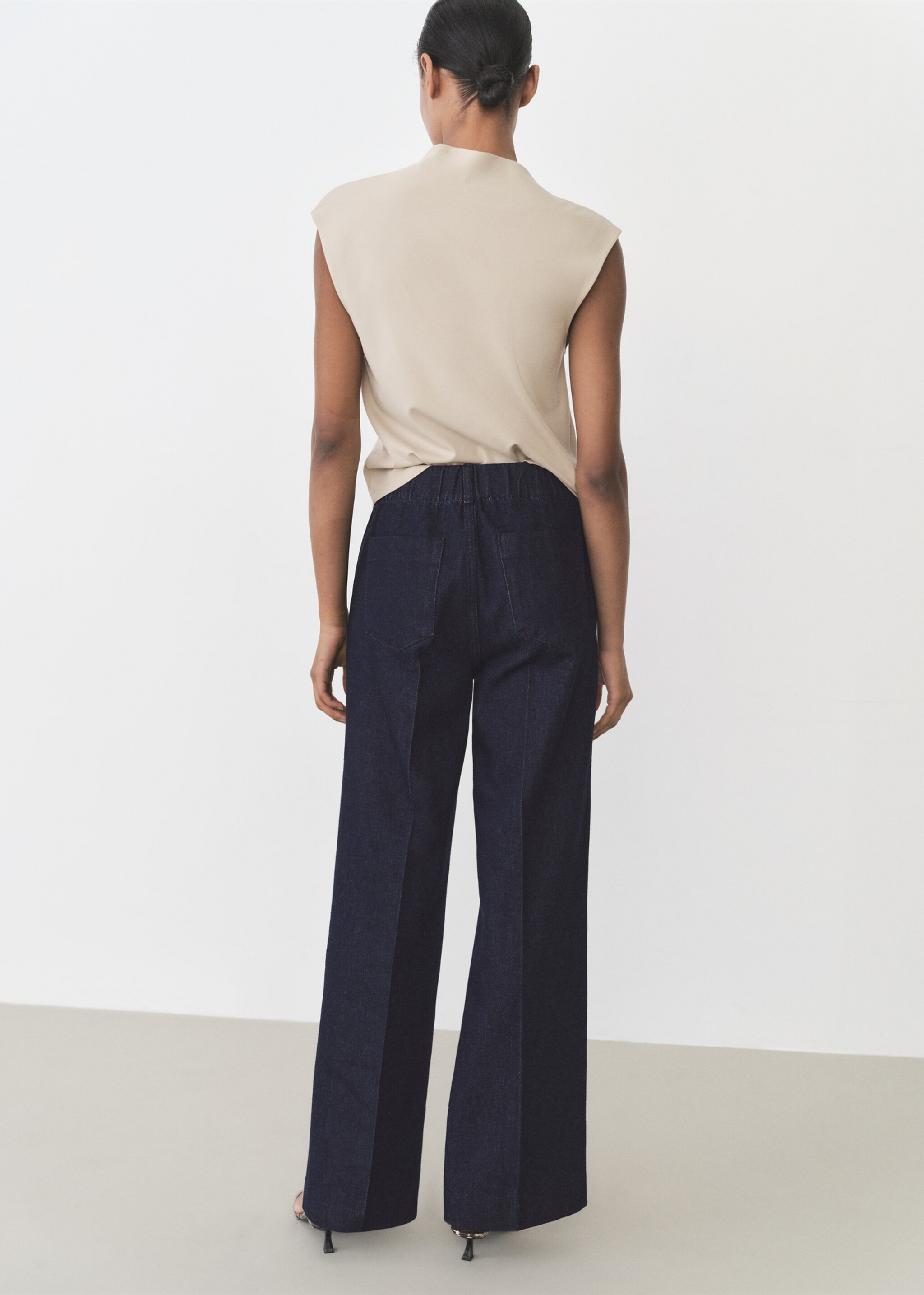 Wide-leg denim trousers - Reverse of the article