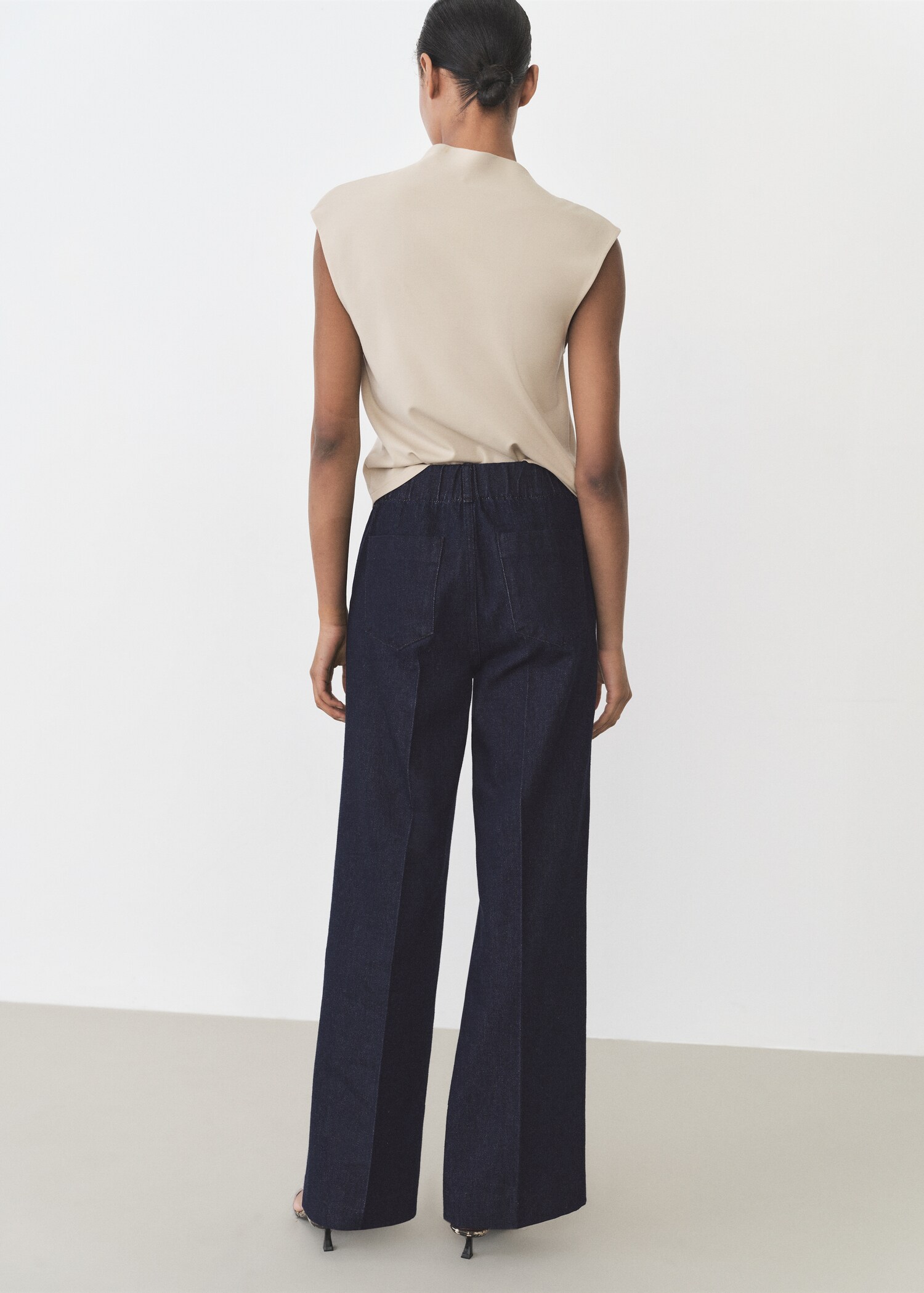 Wide-leg denim trousers - Reverse of the article