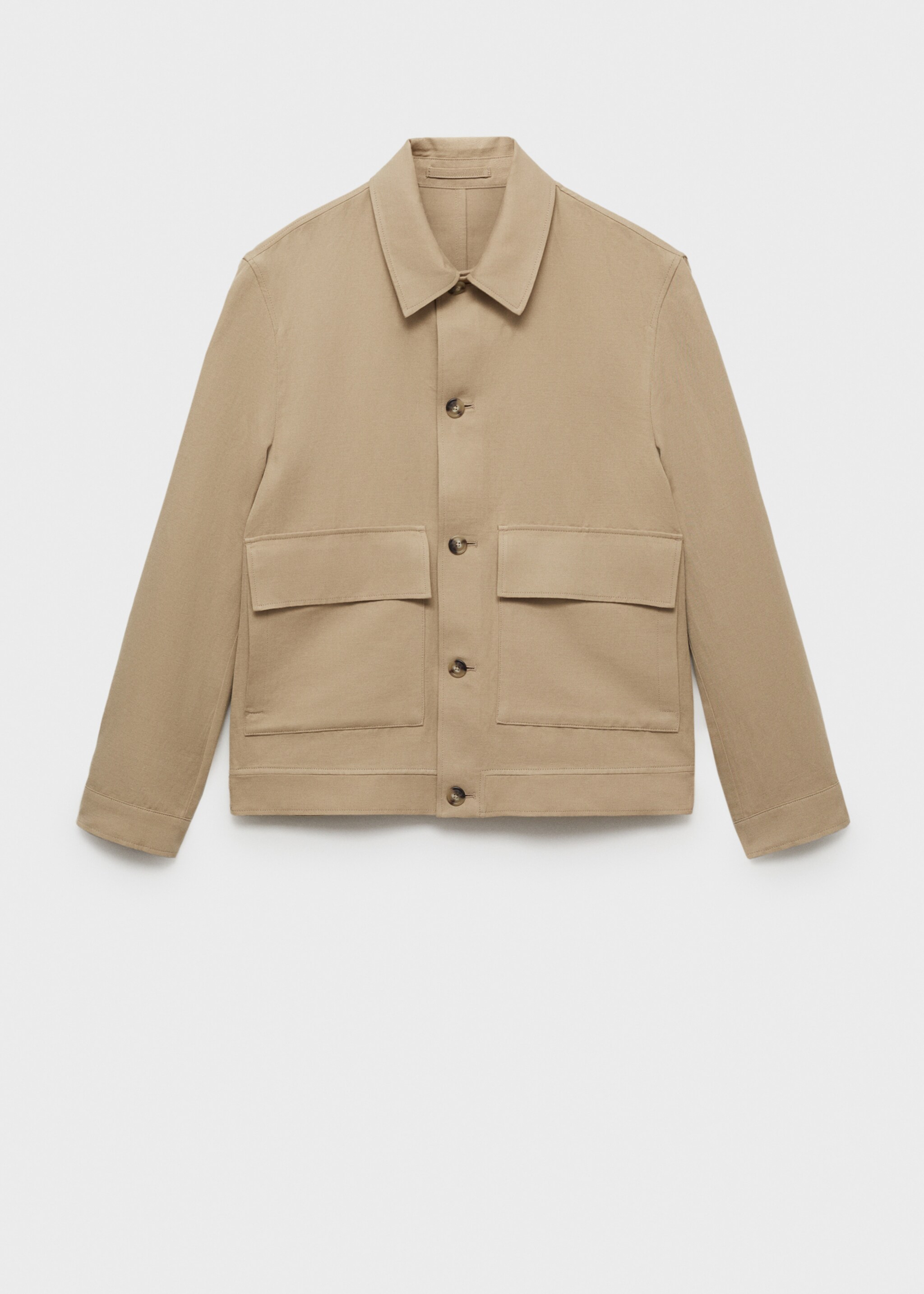 Jacke aus Baumwoll-/Leinen-Mix mit Taschen - Artikel ohne Model