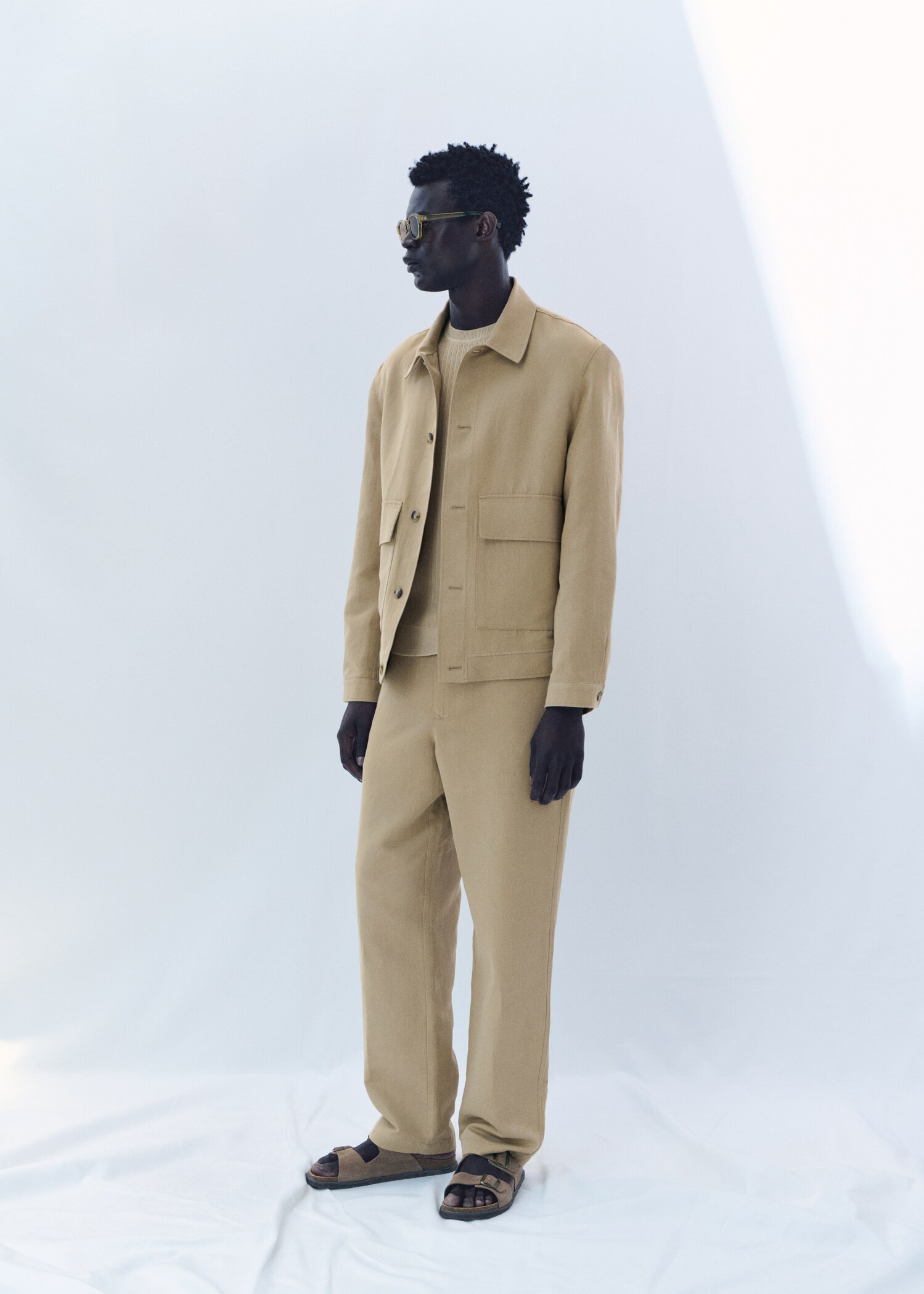 Chaqueta mezcla lino bolsillos - Detalle del artículo 3
