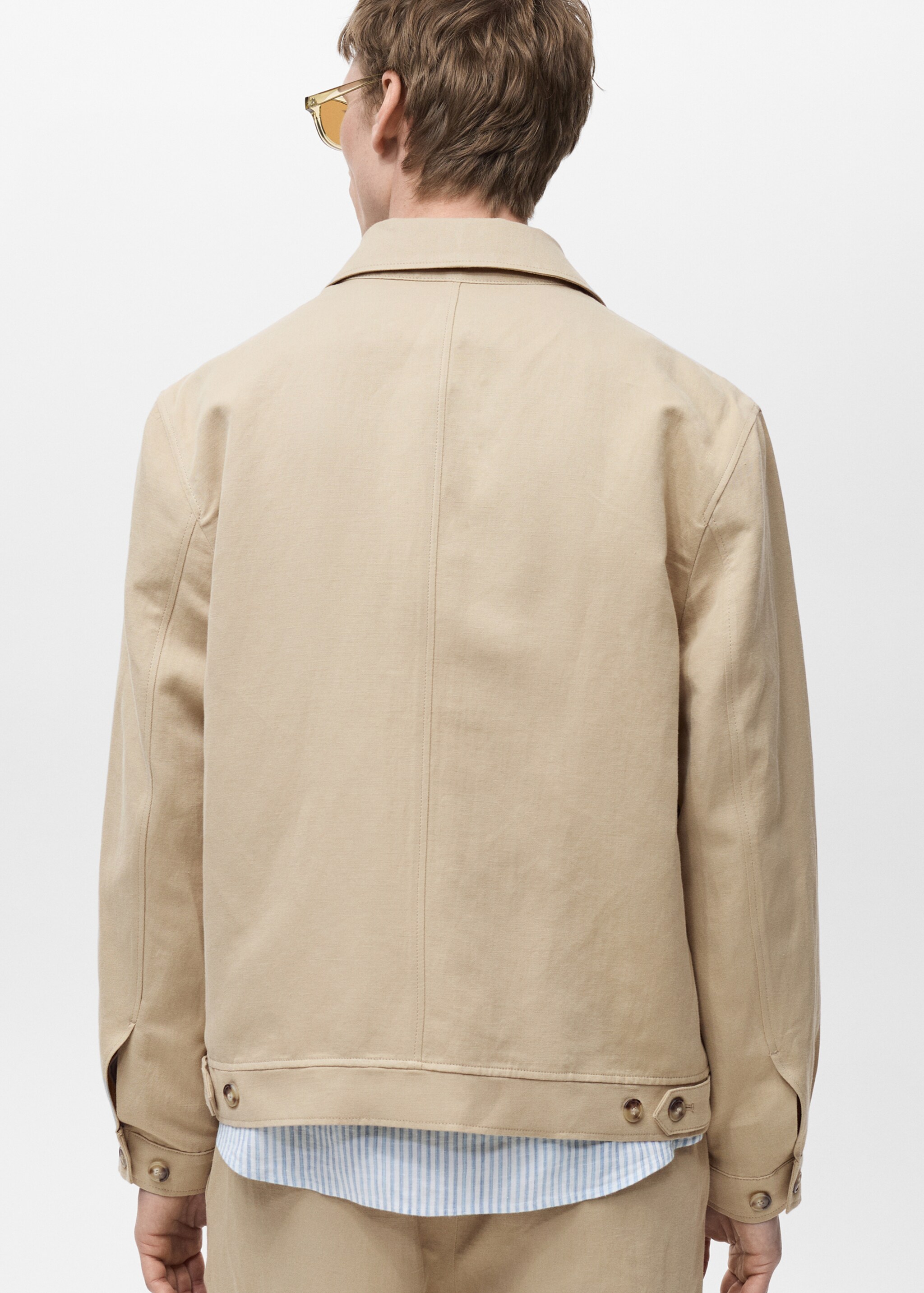 Jacke aus Baumwoll-/Leinen-Mix mit Taschen - Rückseite des Artikels