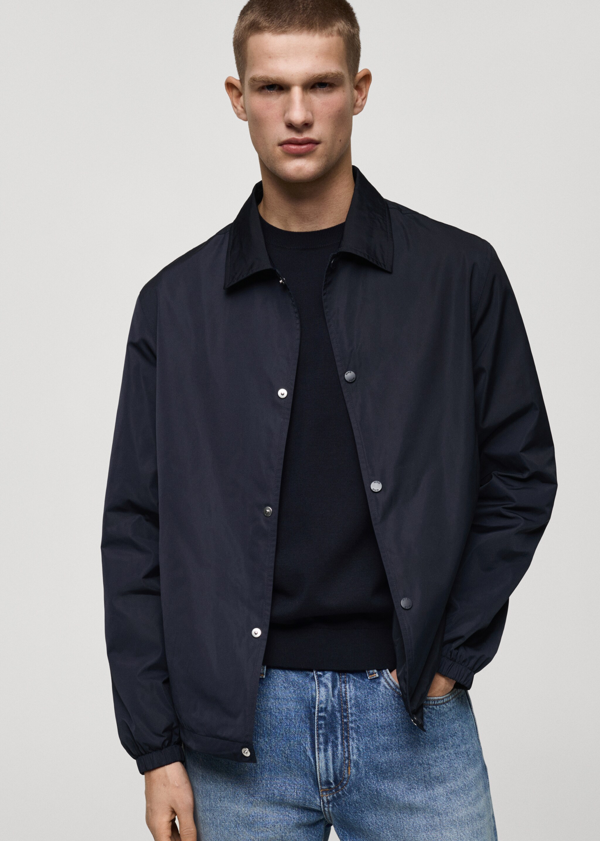 Regular-fit technical fabric jacket - Medium plane