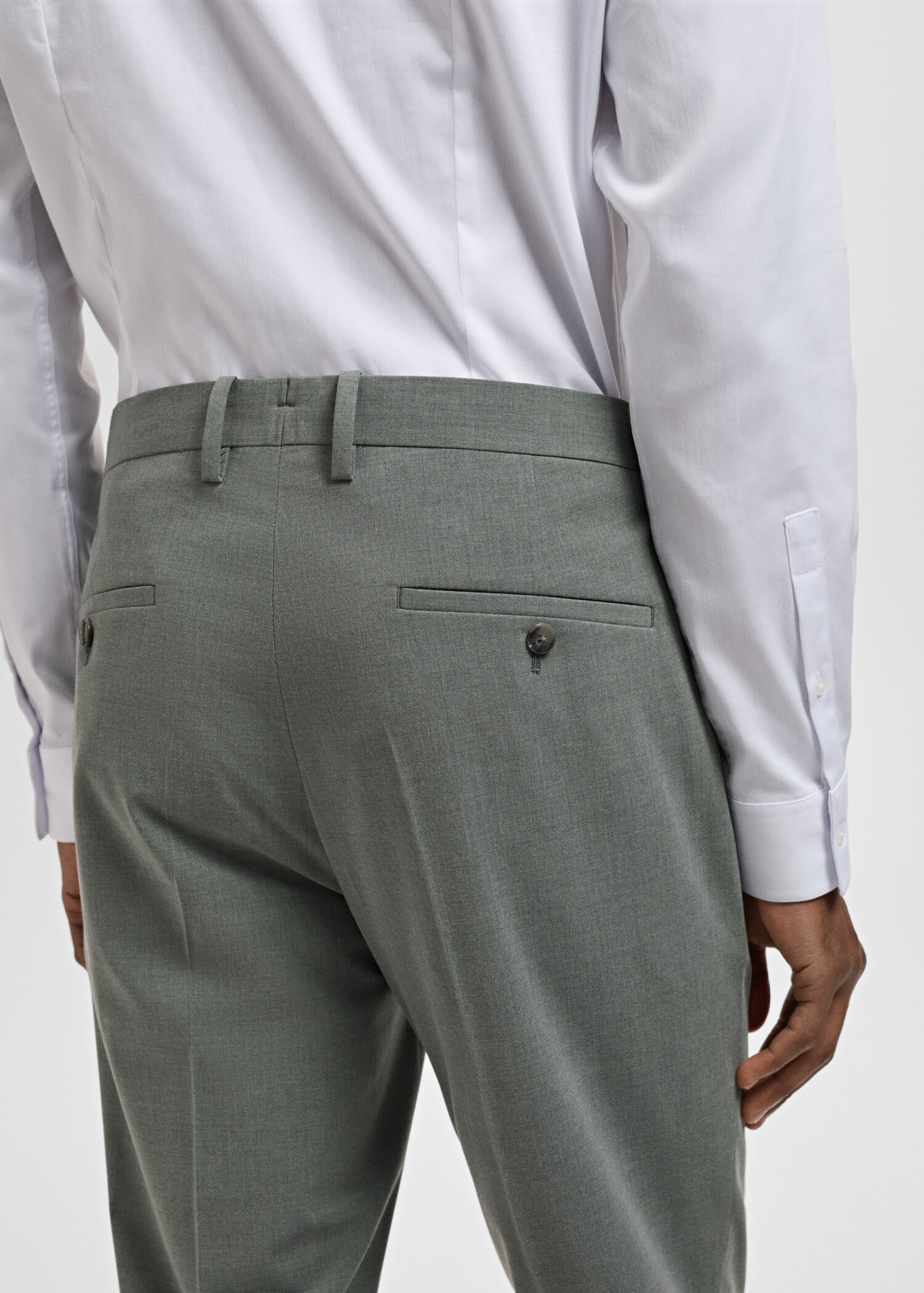 Stretch fabric super slim-fit suit trousers - Details of the article 2