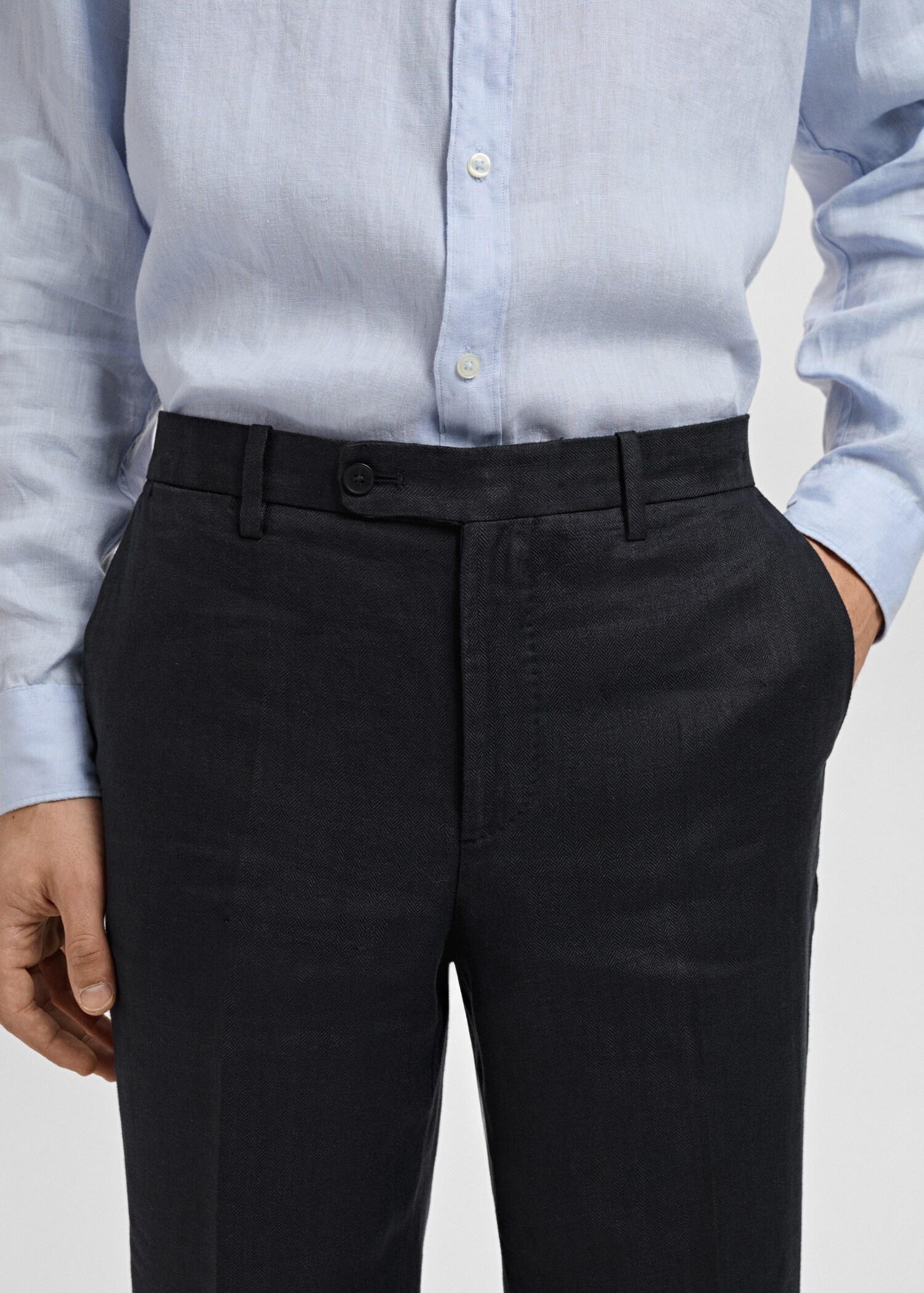 Amalfi slim-fit pantalon 100% linnen - Detail van het artikel 1