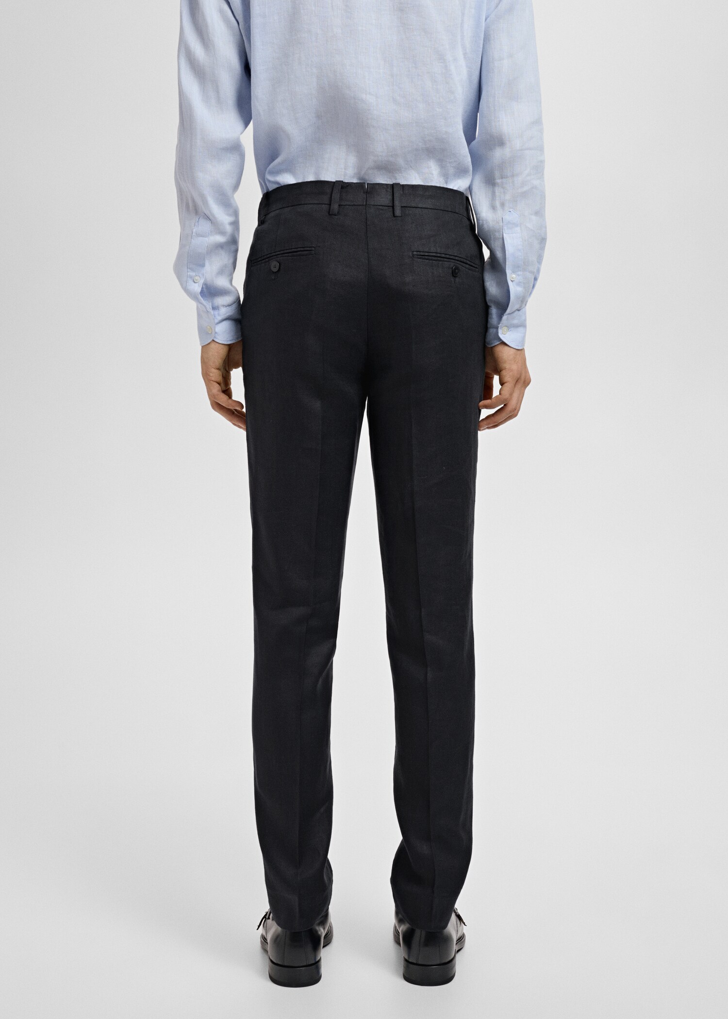 Amalfi slim-fit pantalon 100% linnen - Achterkant van het artikel