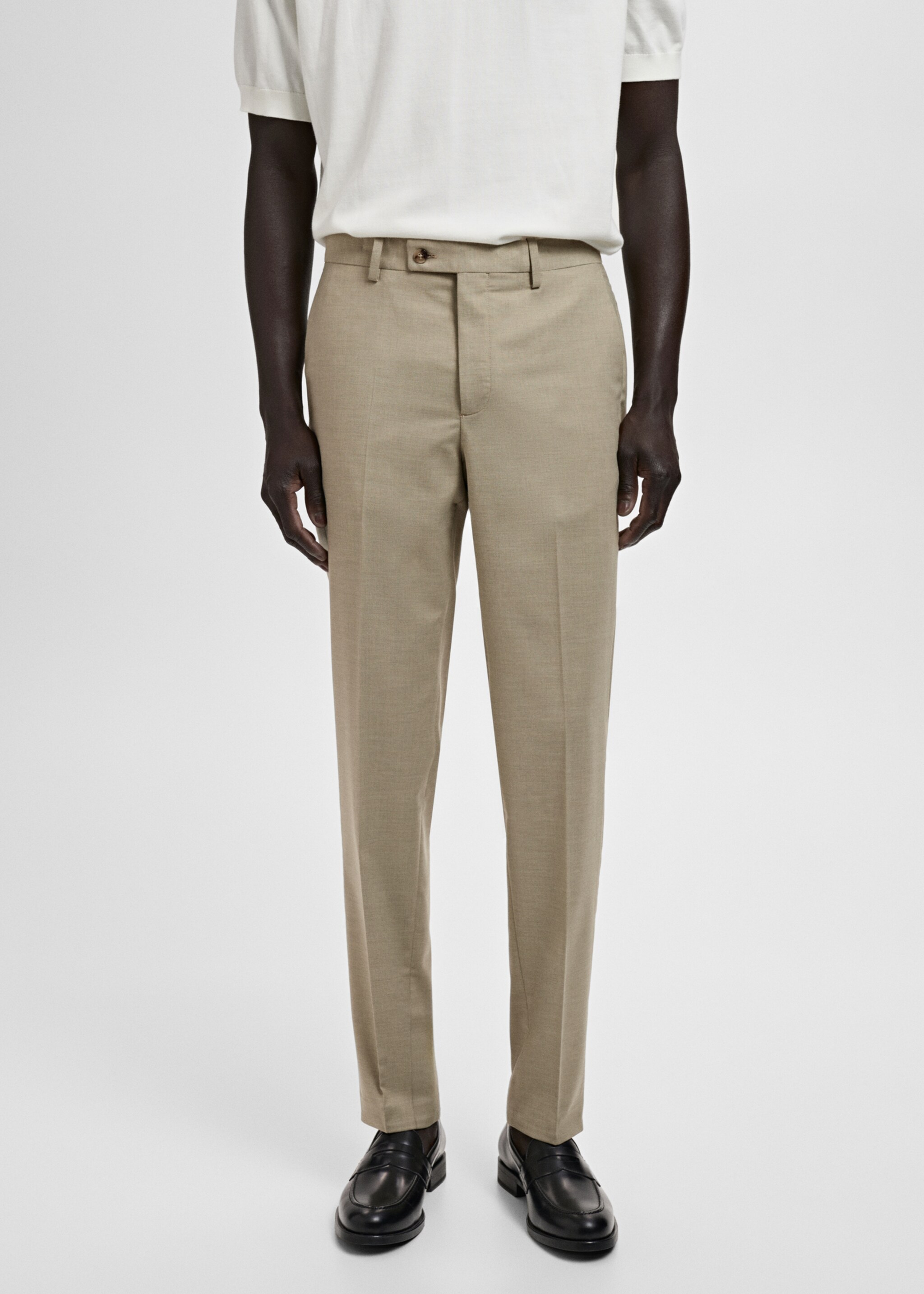 Milan slim-fit suit trousers - Medium plane