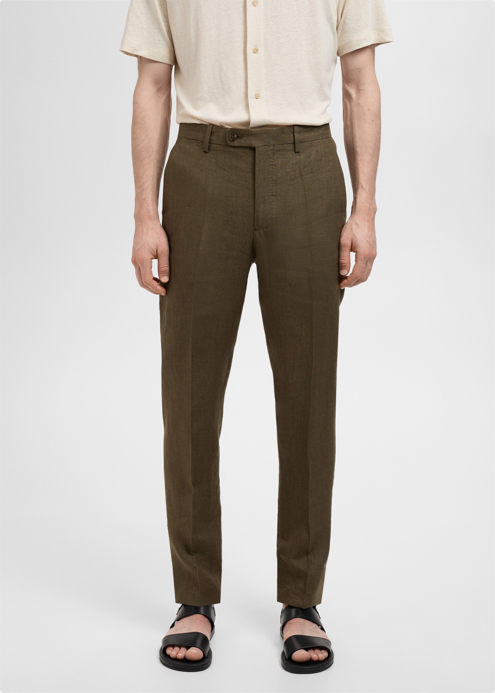 Amalfi 100% linen slim-fit suit trousers - Medium plane