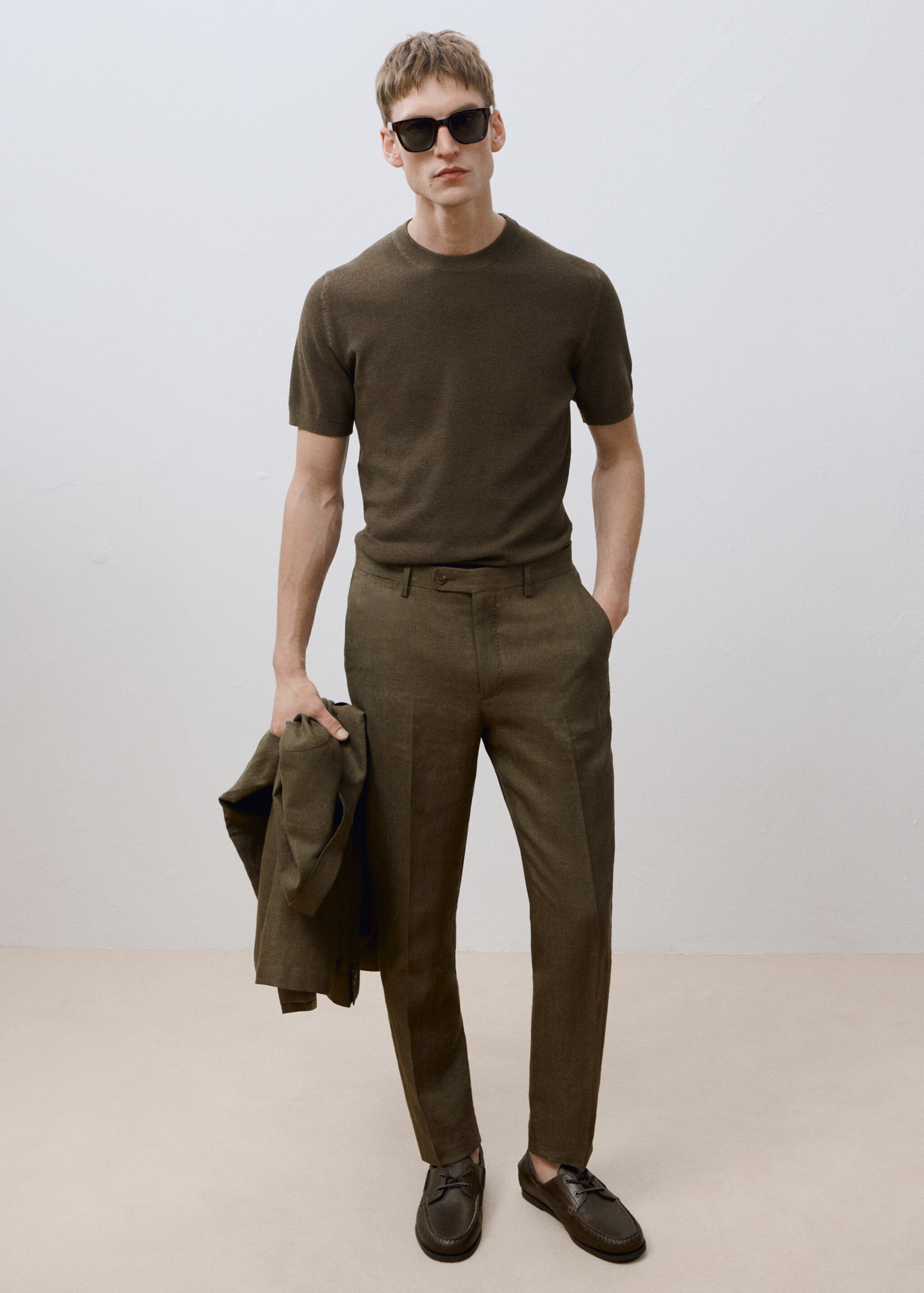 Amalfi 100% linen slim-fit suit trousers - Details of the article 9