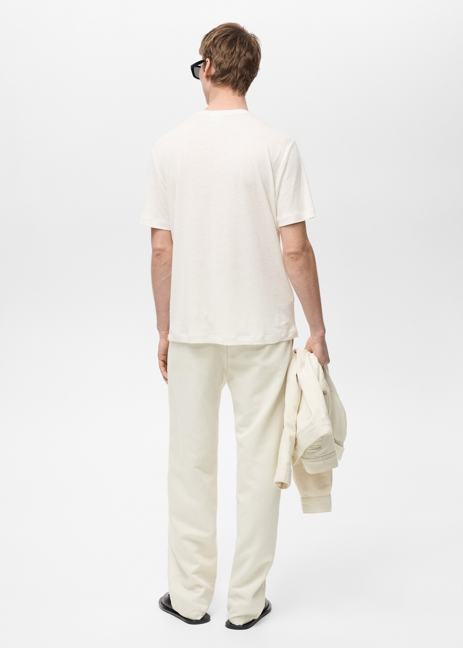 Linen slim-fit t-shirt - Reverse of the article