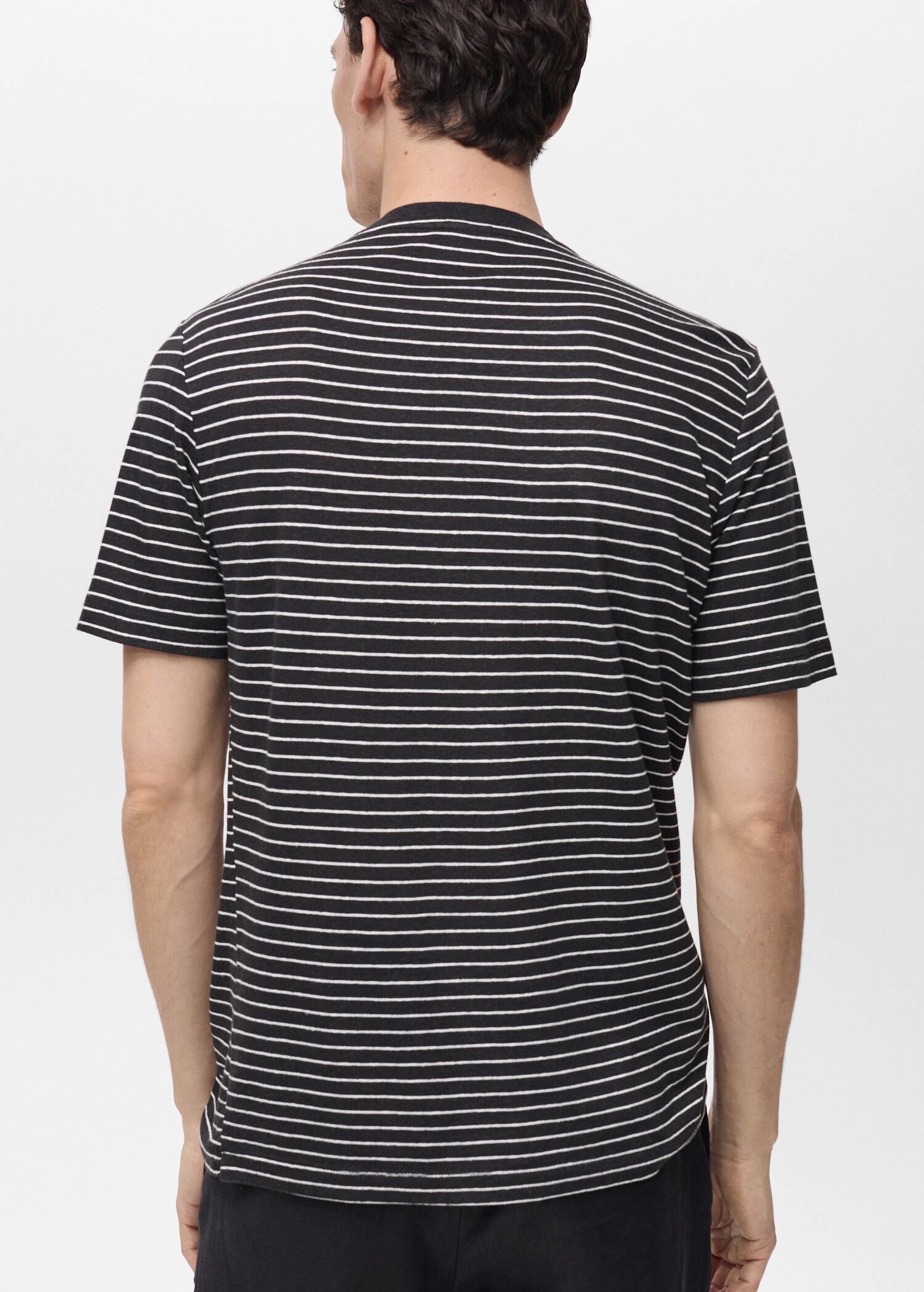 Striped slim-fit linen t-shirt - Reverse of the article