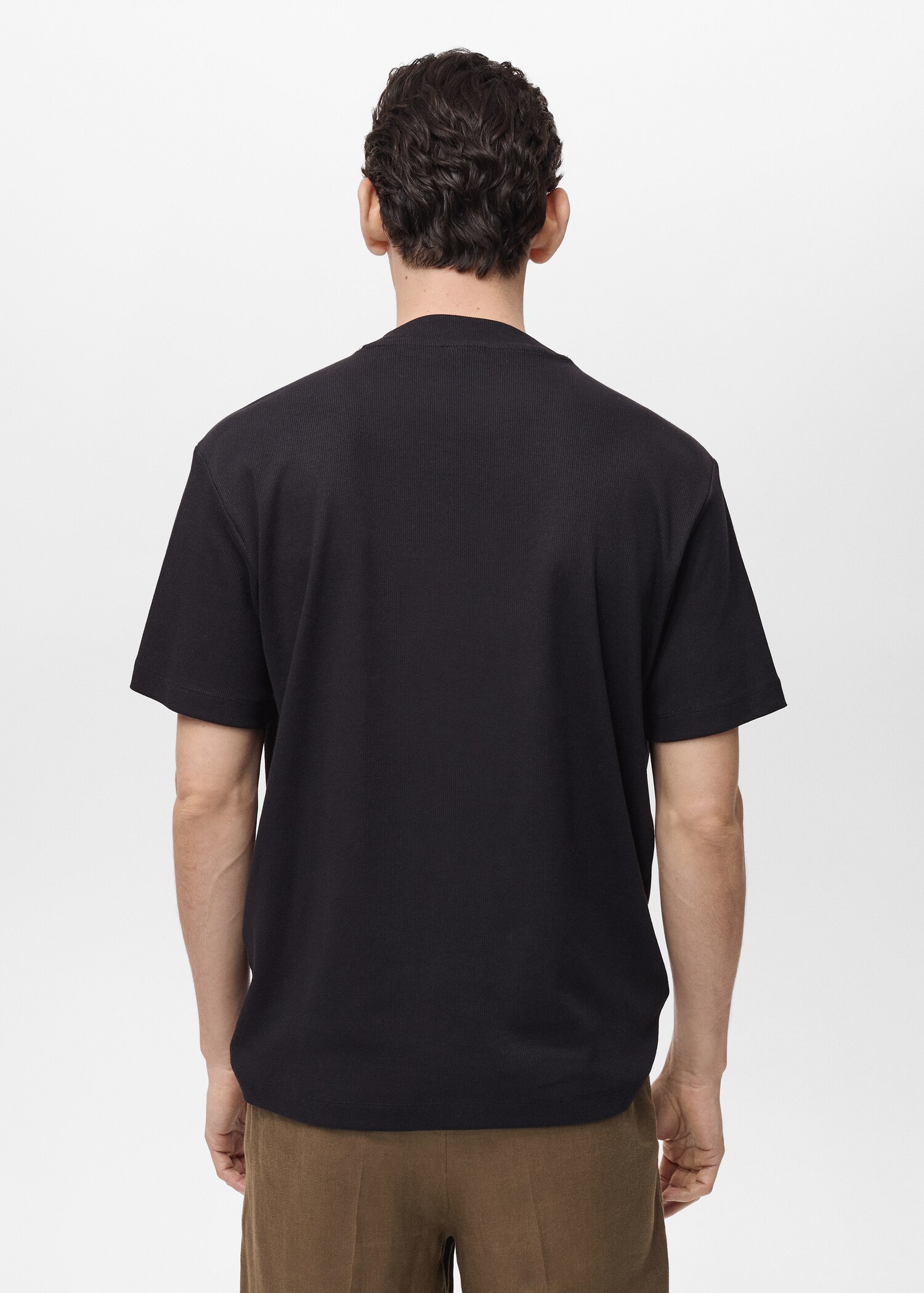 Geripptes Regular-Fit-T-Shirt aus Baumwolle - Rückseite des Artikels