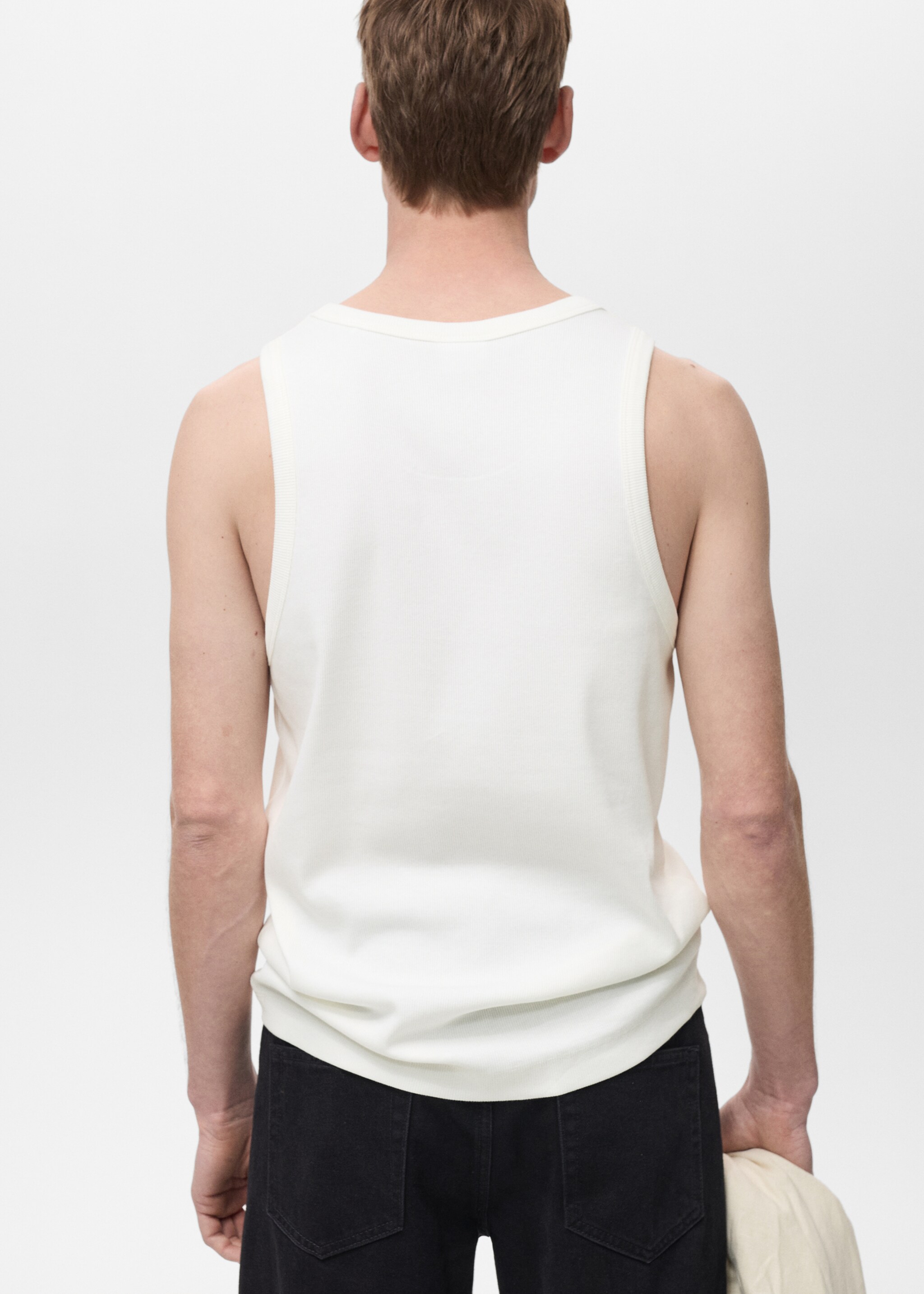 Slim-fit ribbed tank top - Reverse of the article