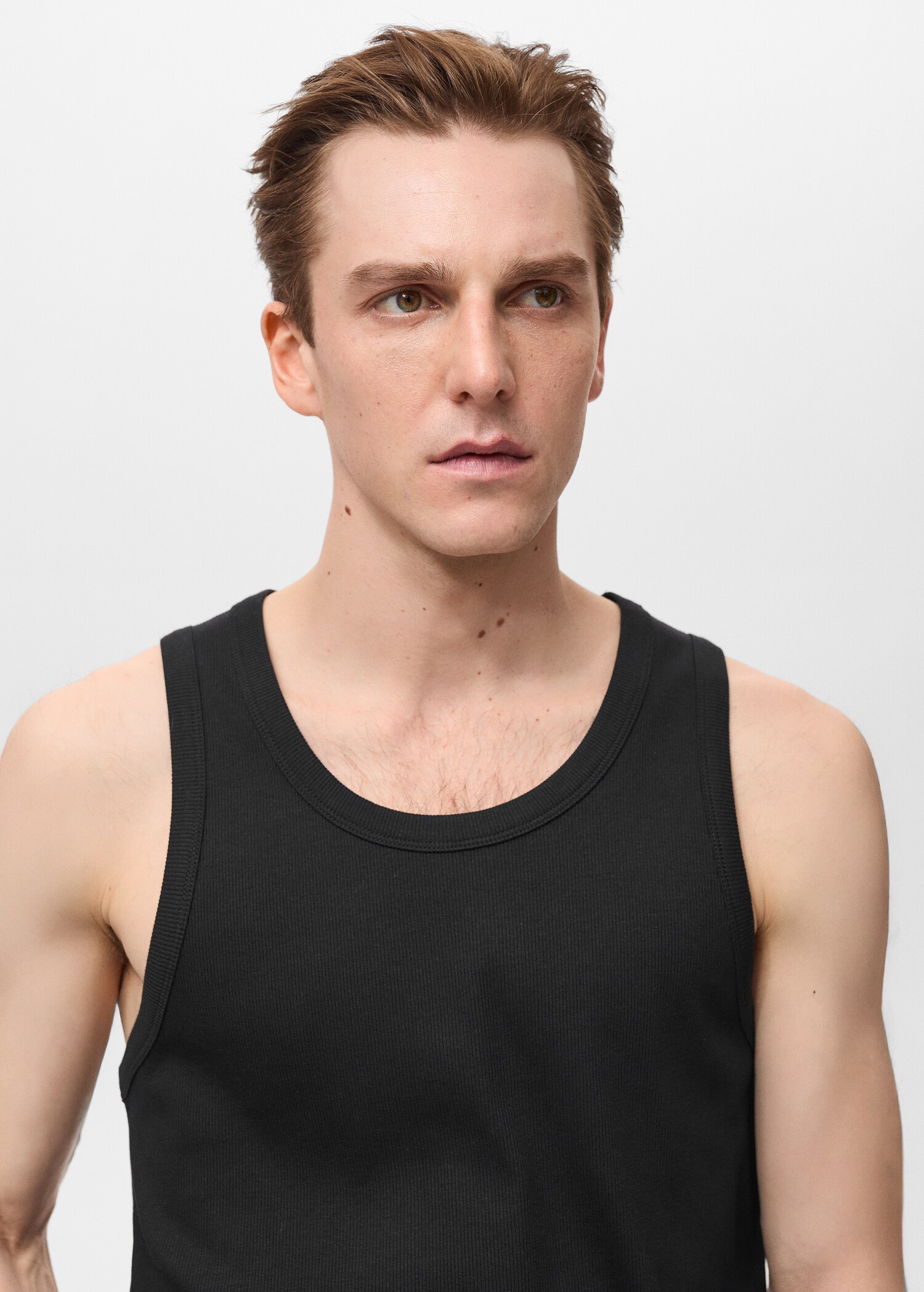 Slim-fit ribbed tank top - Details of the article 1