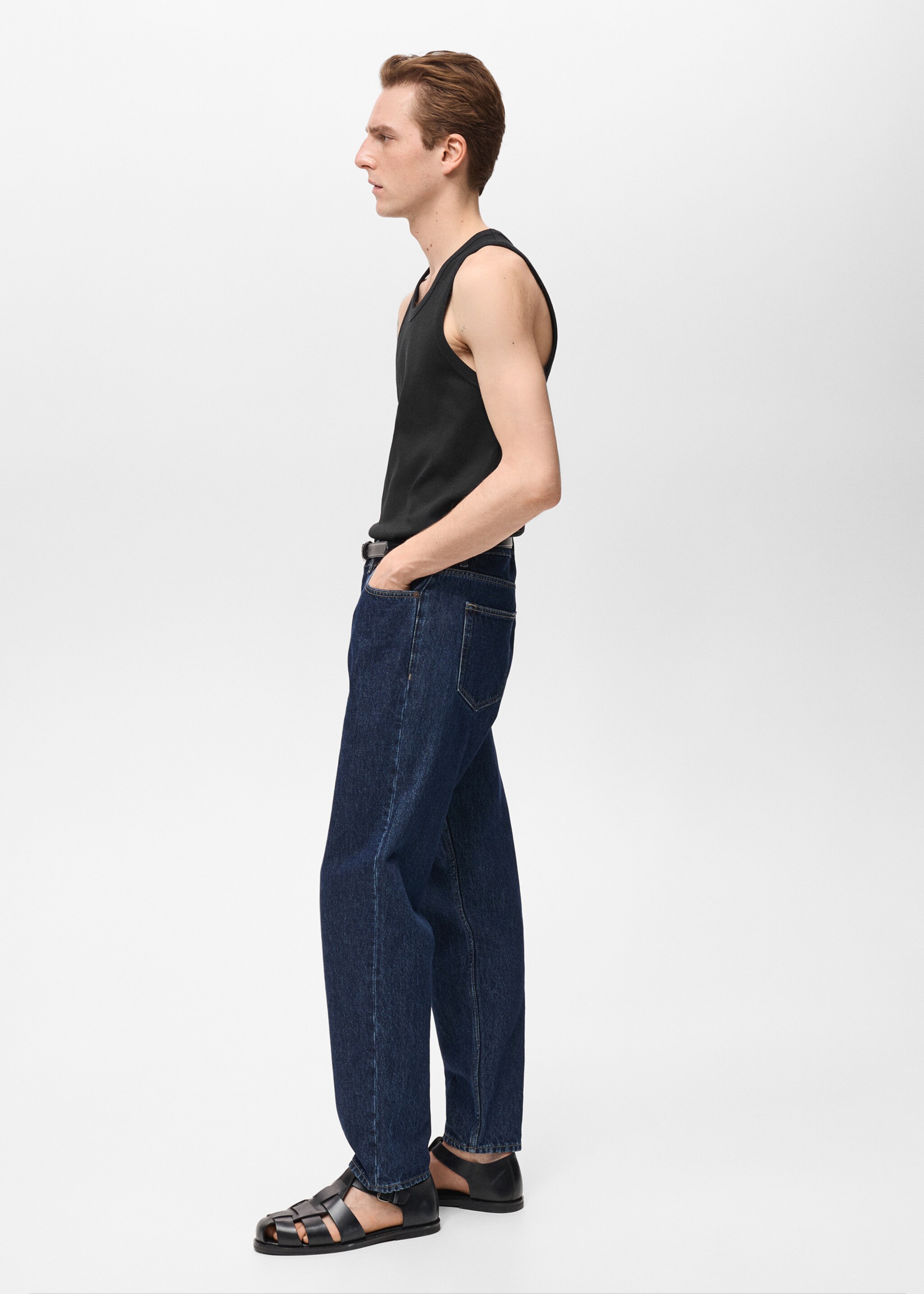 Slim-fit ribbed tank top - Details of the article 2