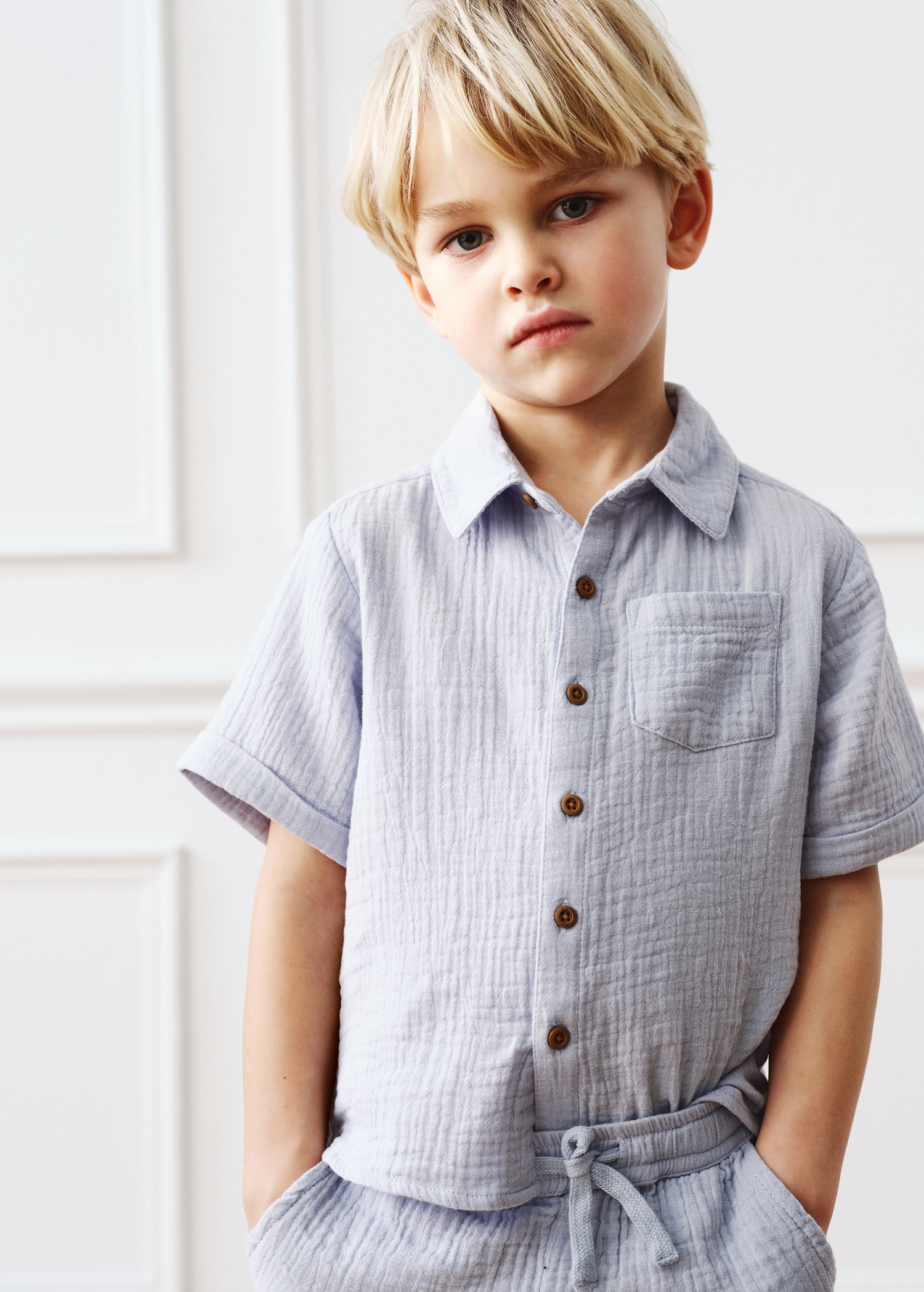 Chemise coton tissu plissé Enfants MANGO Niger