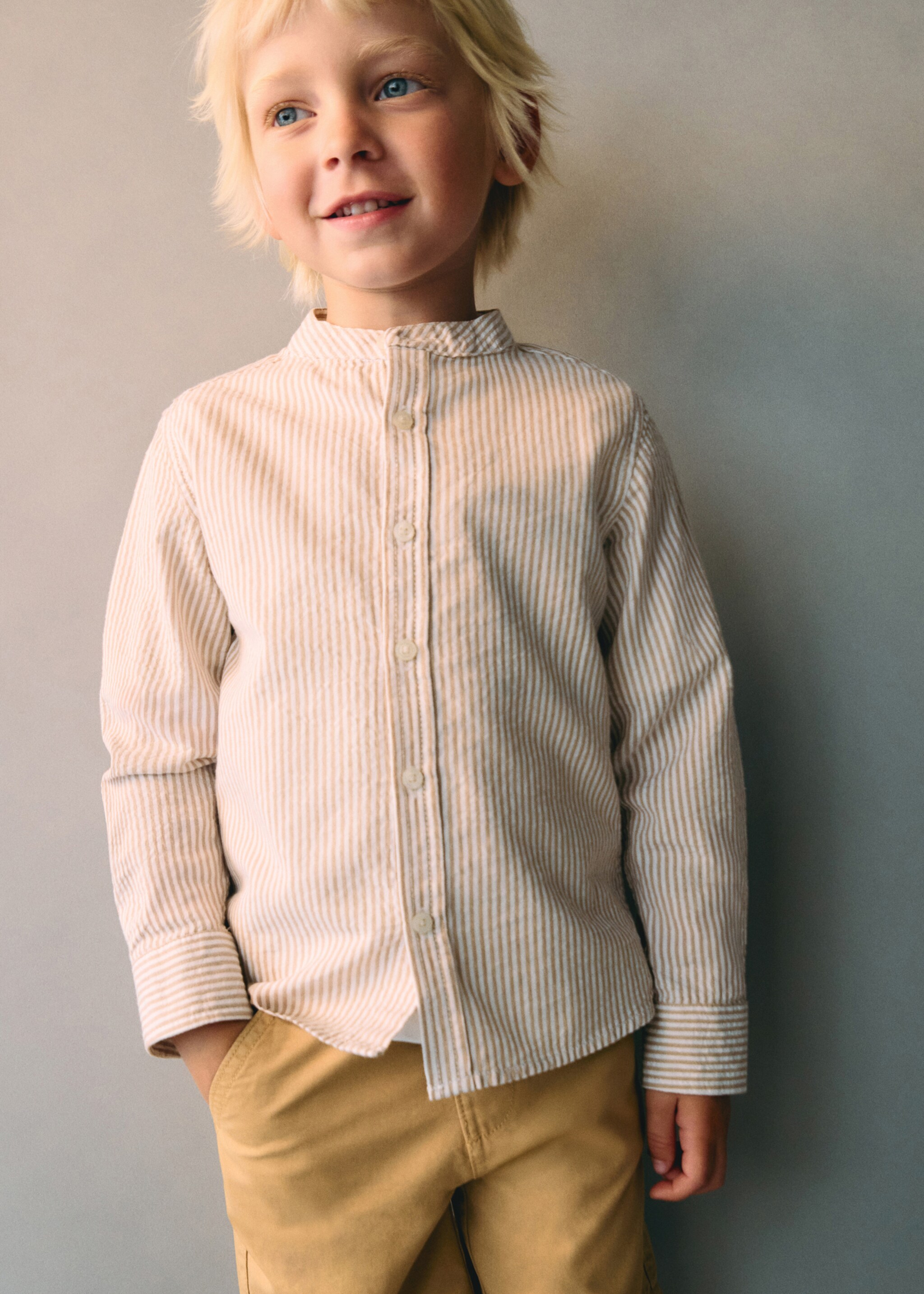 Striped Mao collar shirt - Details of the article 5