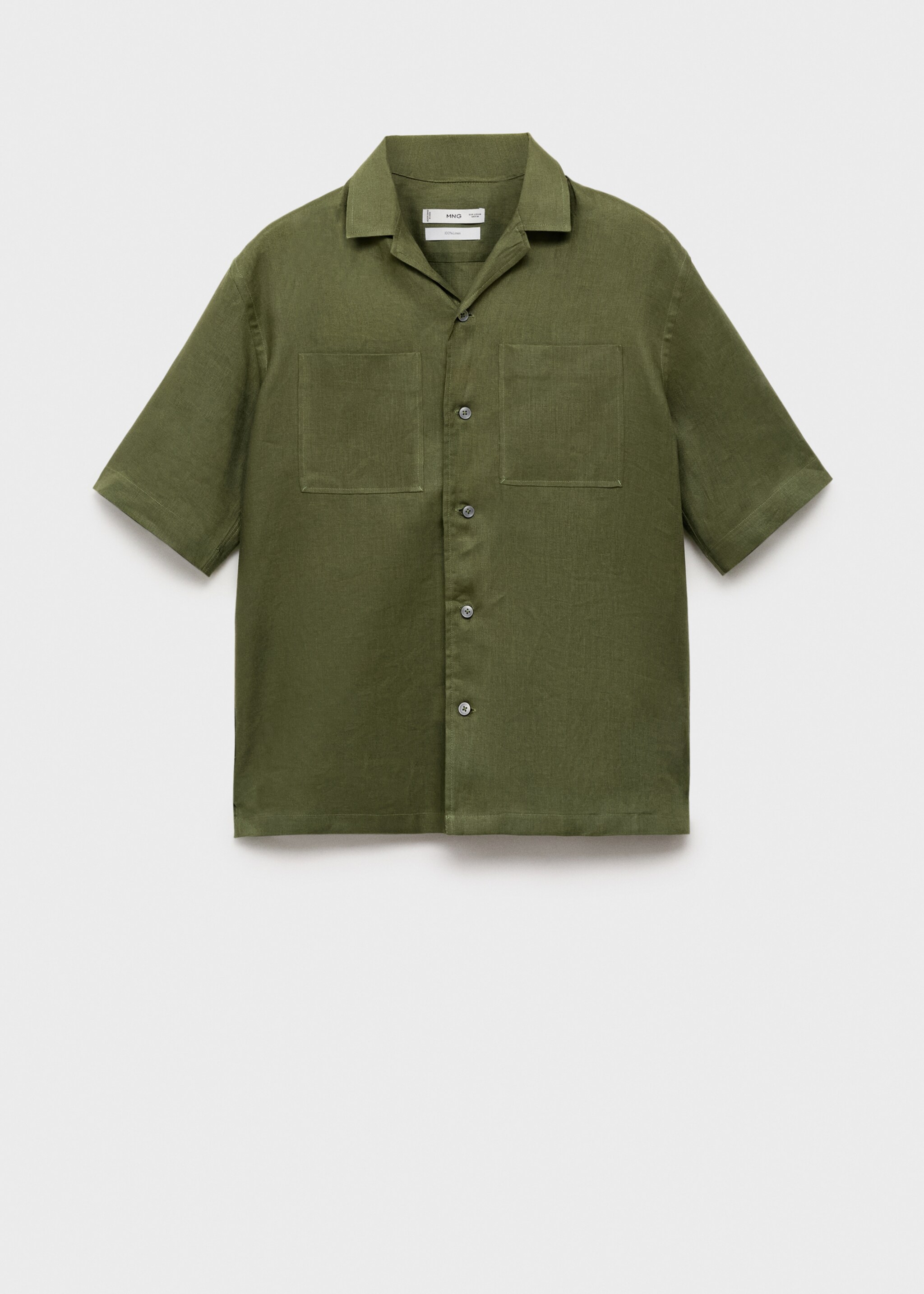 100% linen bowling-collar shirt - Article without model