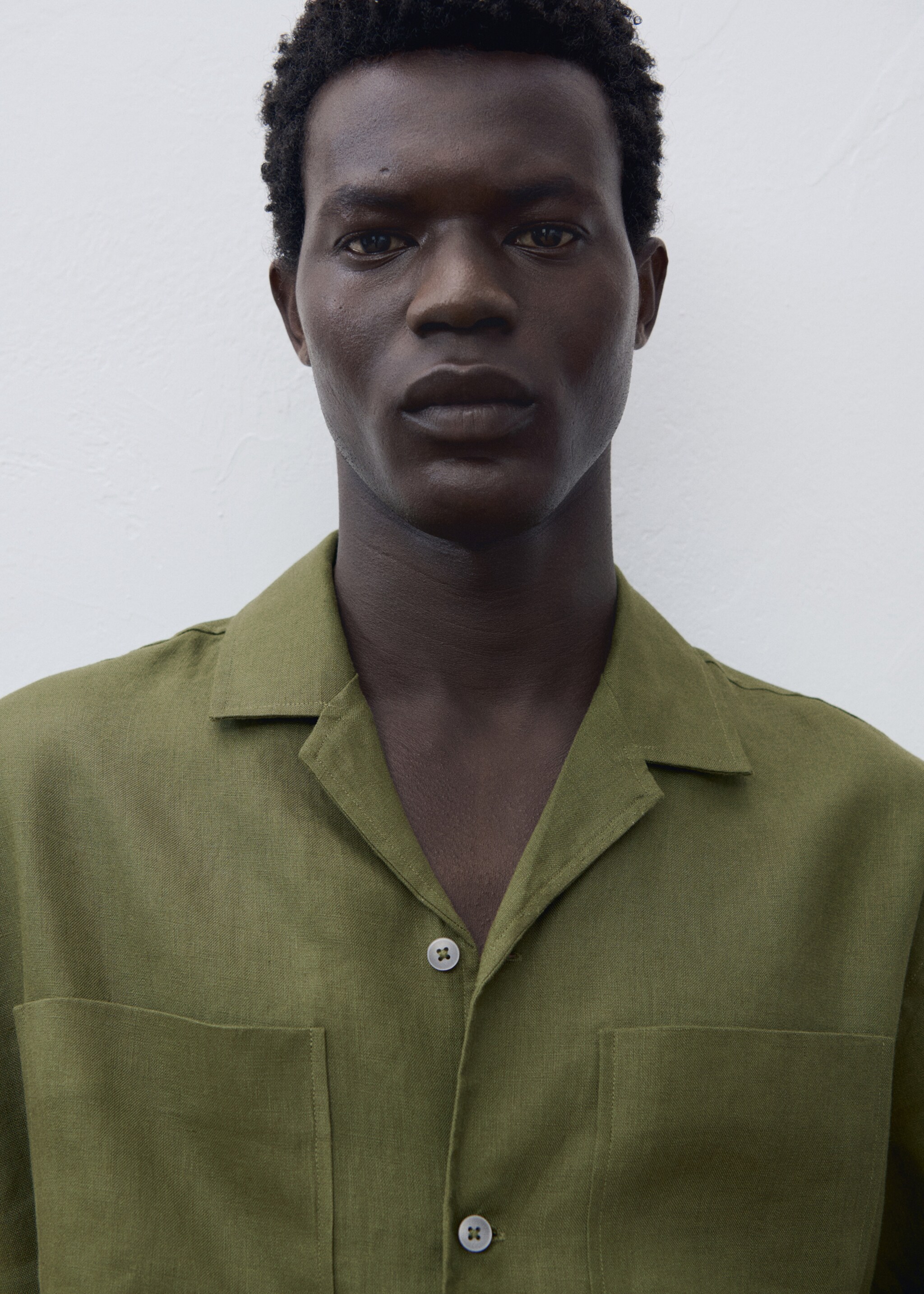 100% linen bowling-collar shirt - Details of the article 5