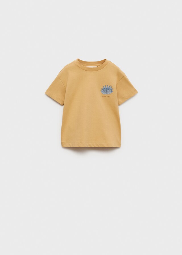 Mango Bedrucktes Baumwoll-T-Shirt Kostenloser Versand Bekleidung