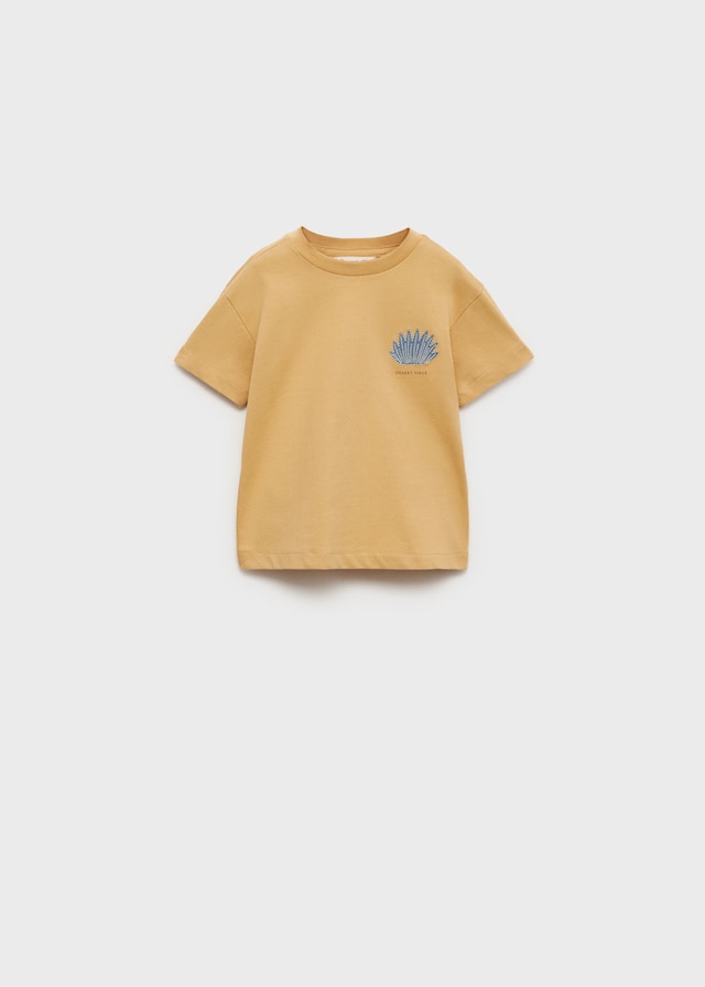 Mango Bedrucktes Baumwoll-T-Shirt Kostenloser Versand Bekleidung