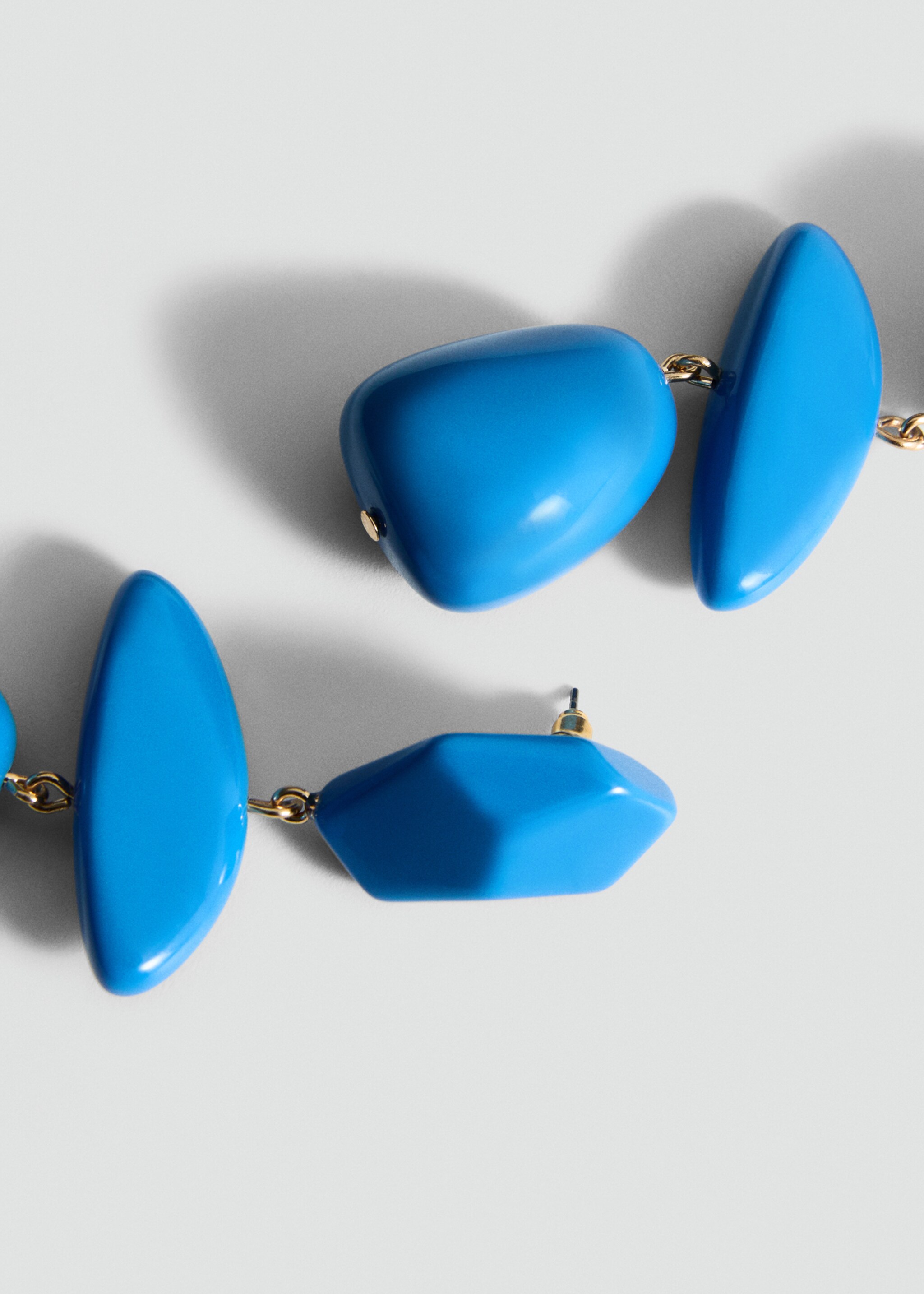Resin hanging bead earrings - Medium plane