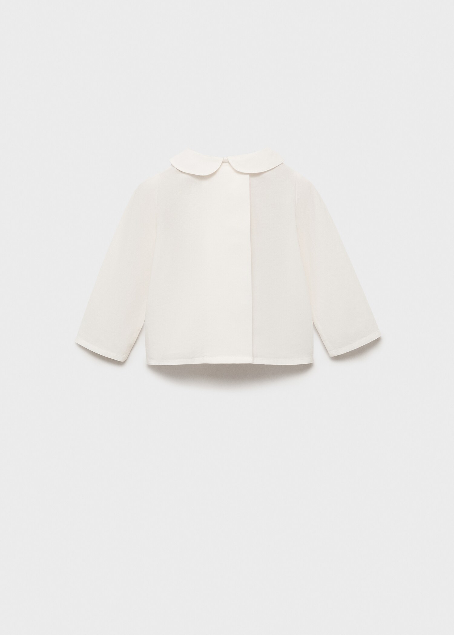 Cotton babydoll neck blouse - Reverse of the article