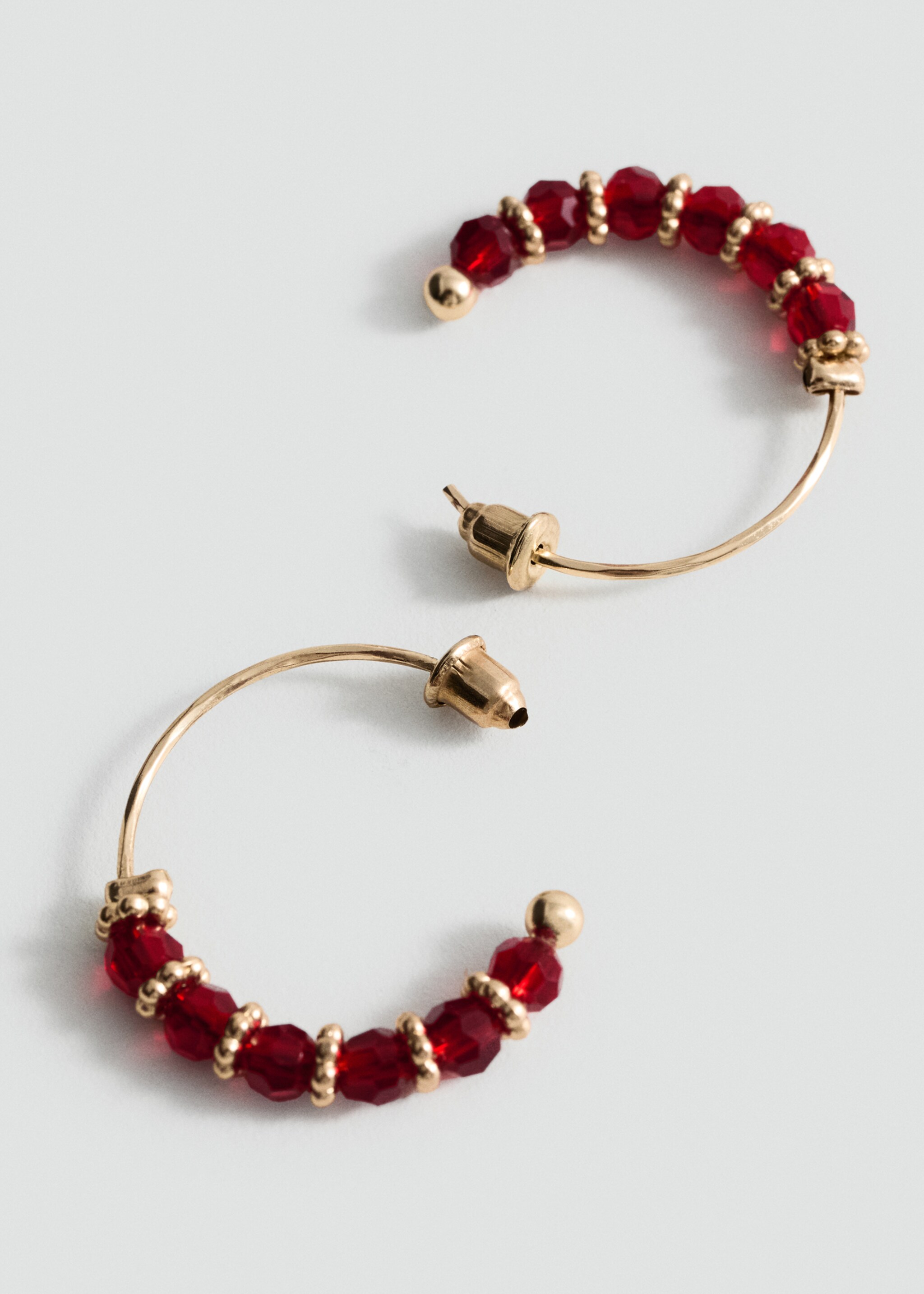 Hoop earrings with ball appliqué - Medium plane