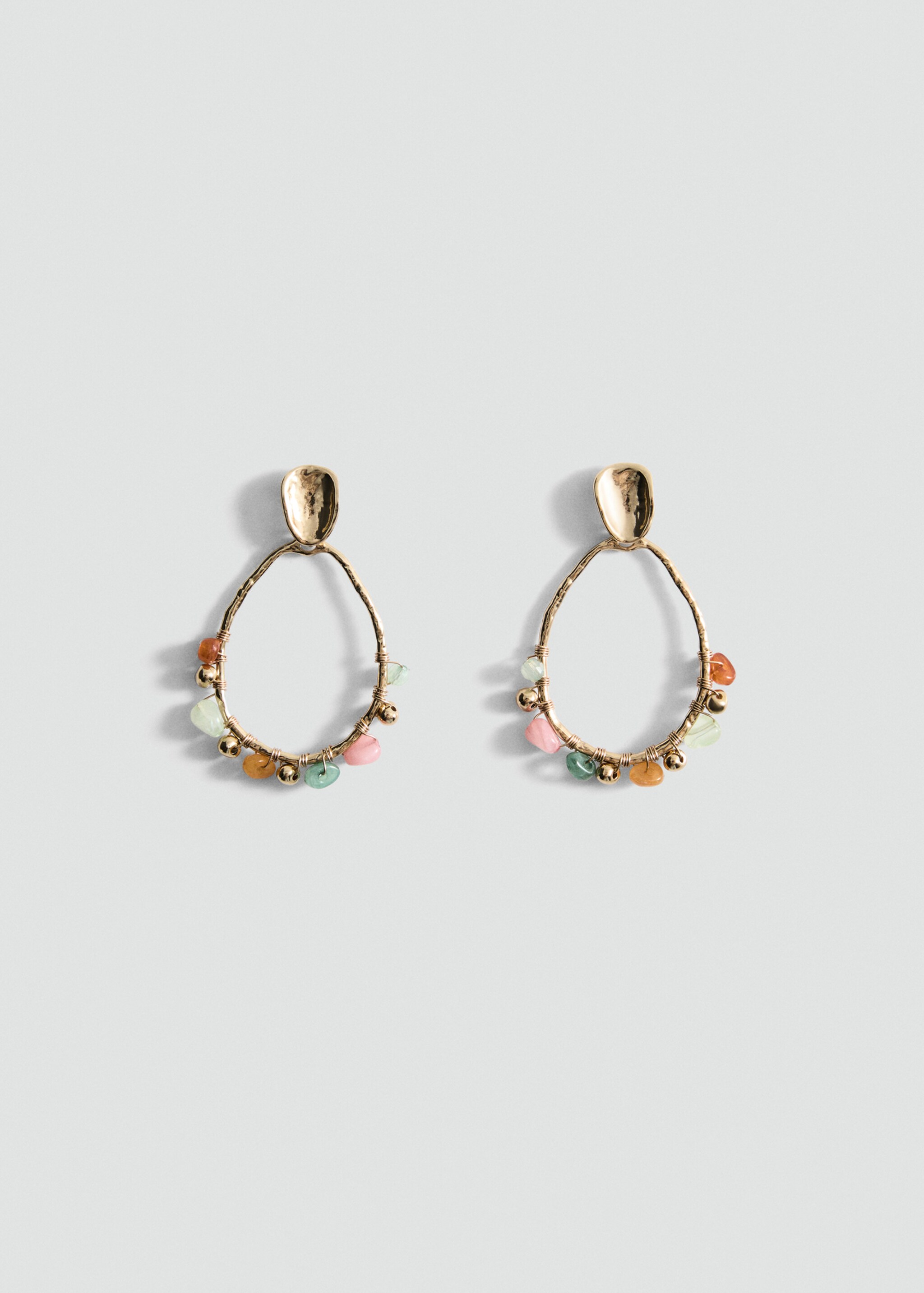 Hanging hoop earrings with ball detail - Article without model