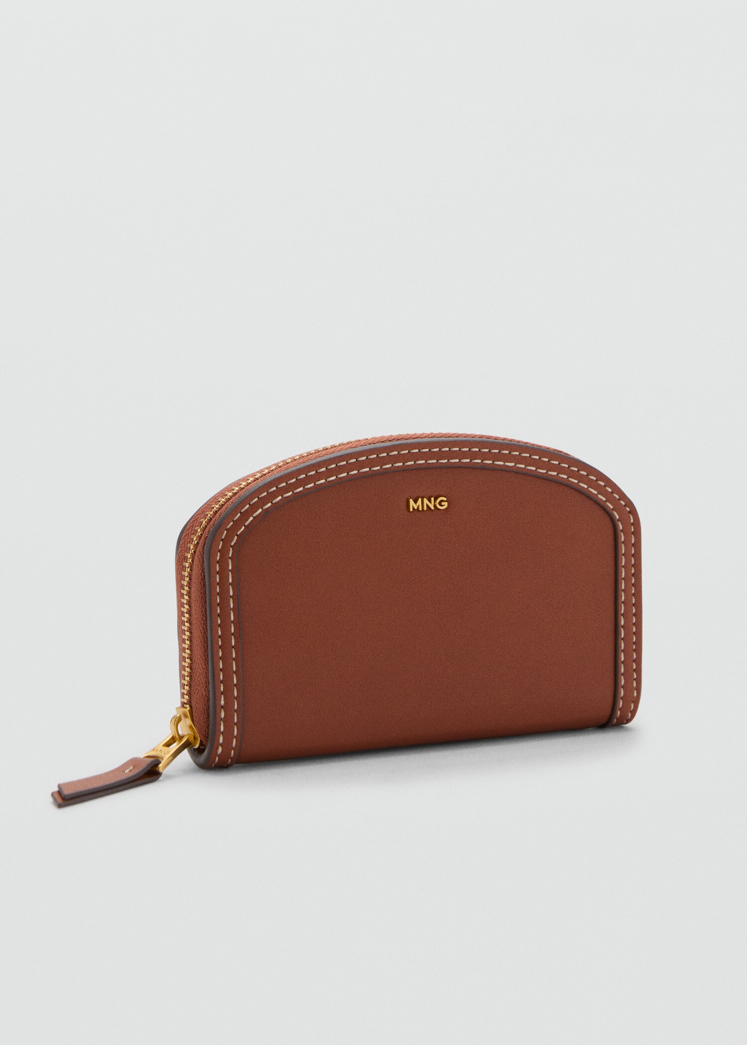 Oval leather-effect wallet - Medium plane