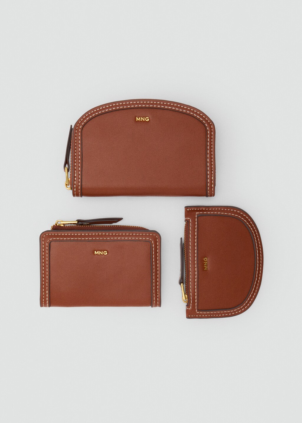 Oval-shaped faux-effect wallet