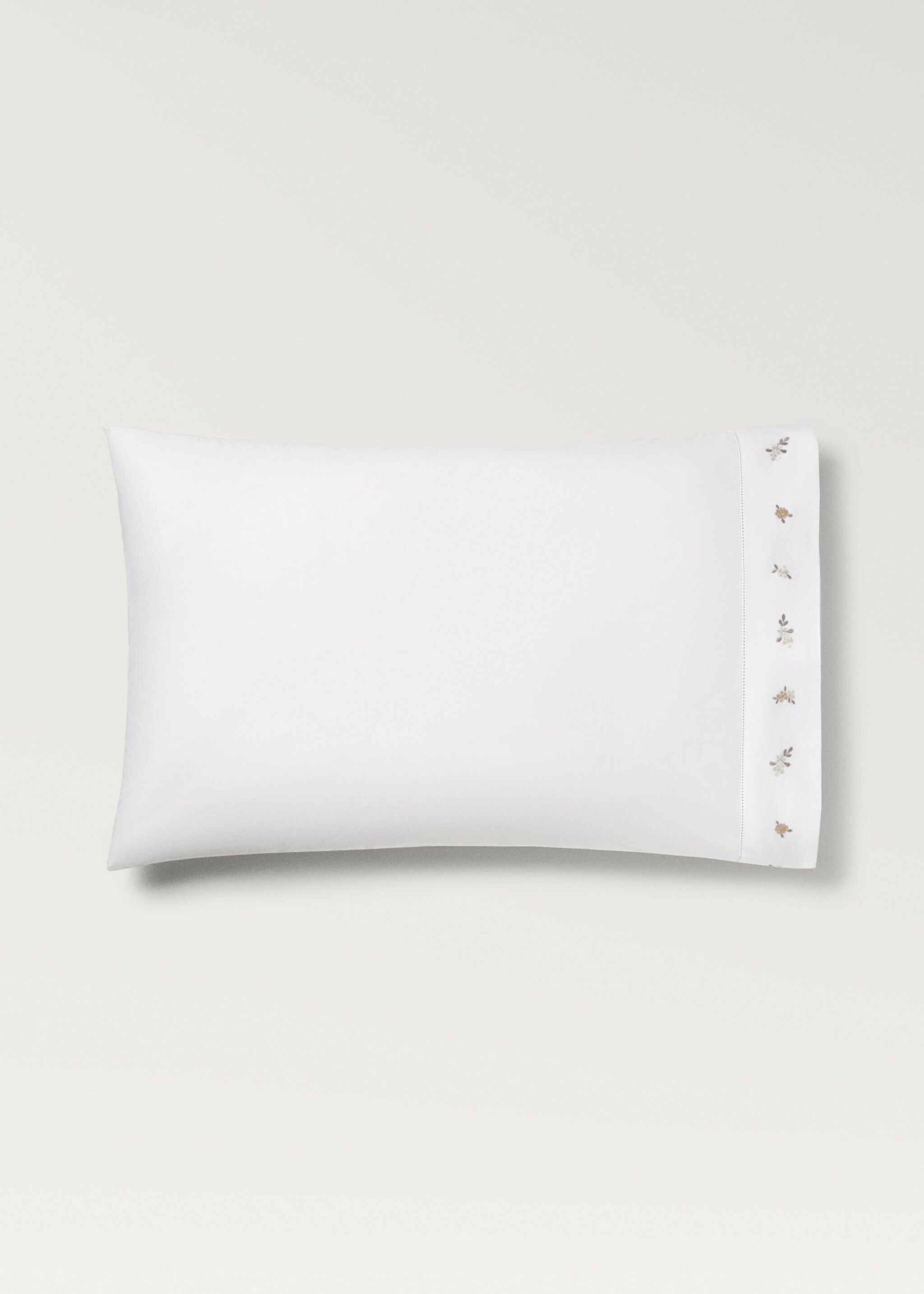 Cotton percale embroidered-flower children's pillowcase 50x75 cm - Article without model