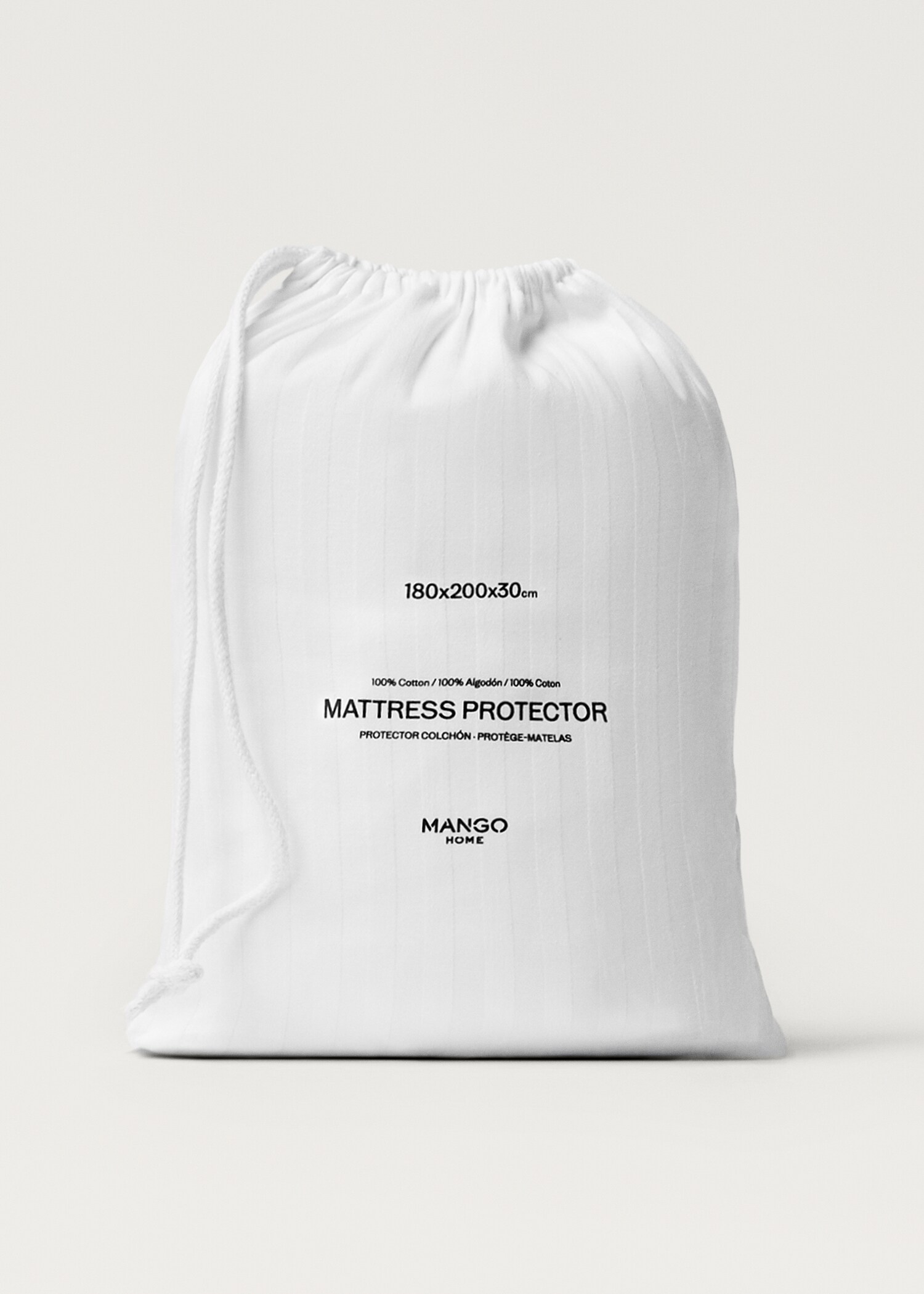 Cotton striped mattress protector for 150 cm bed - Details of the article 3