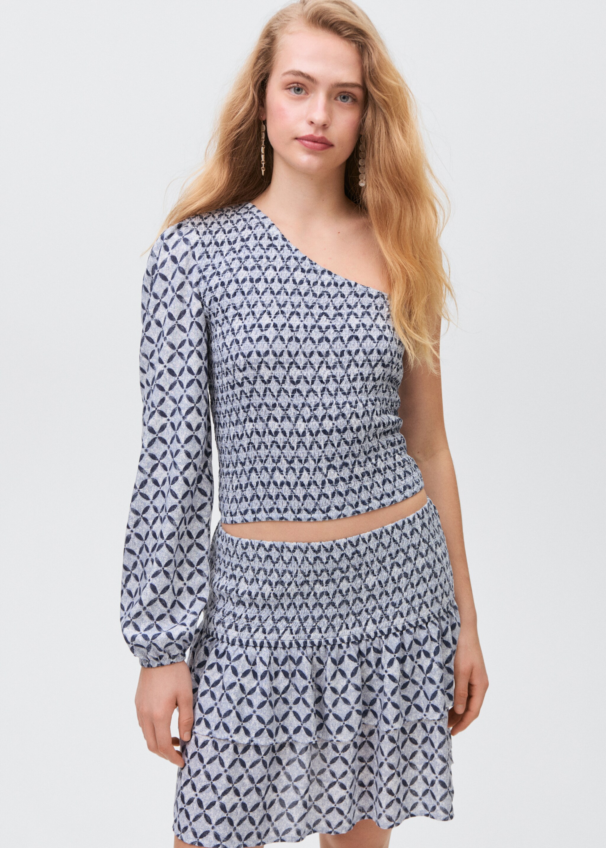 Top asimètric estampat - Pla mig