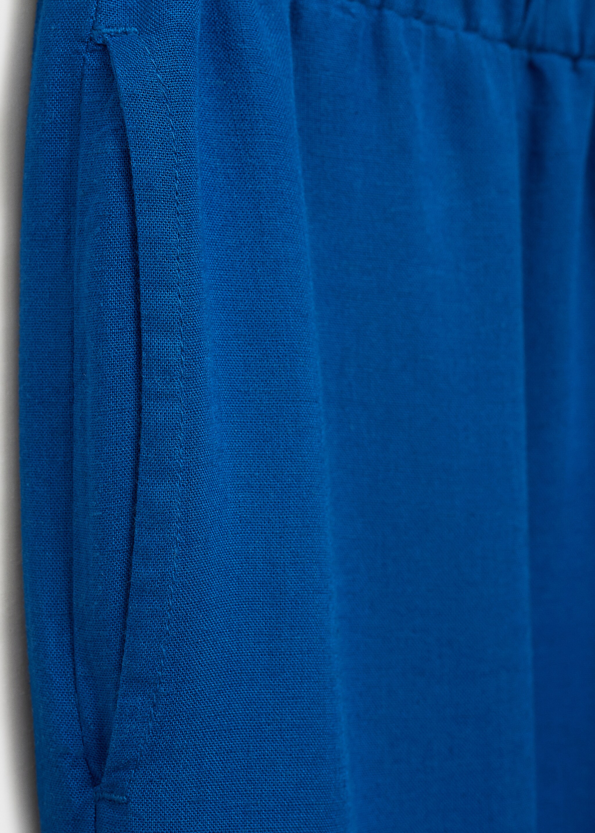Straight linen-blend trousers - Details of the article 0