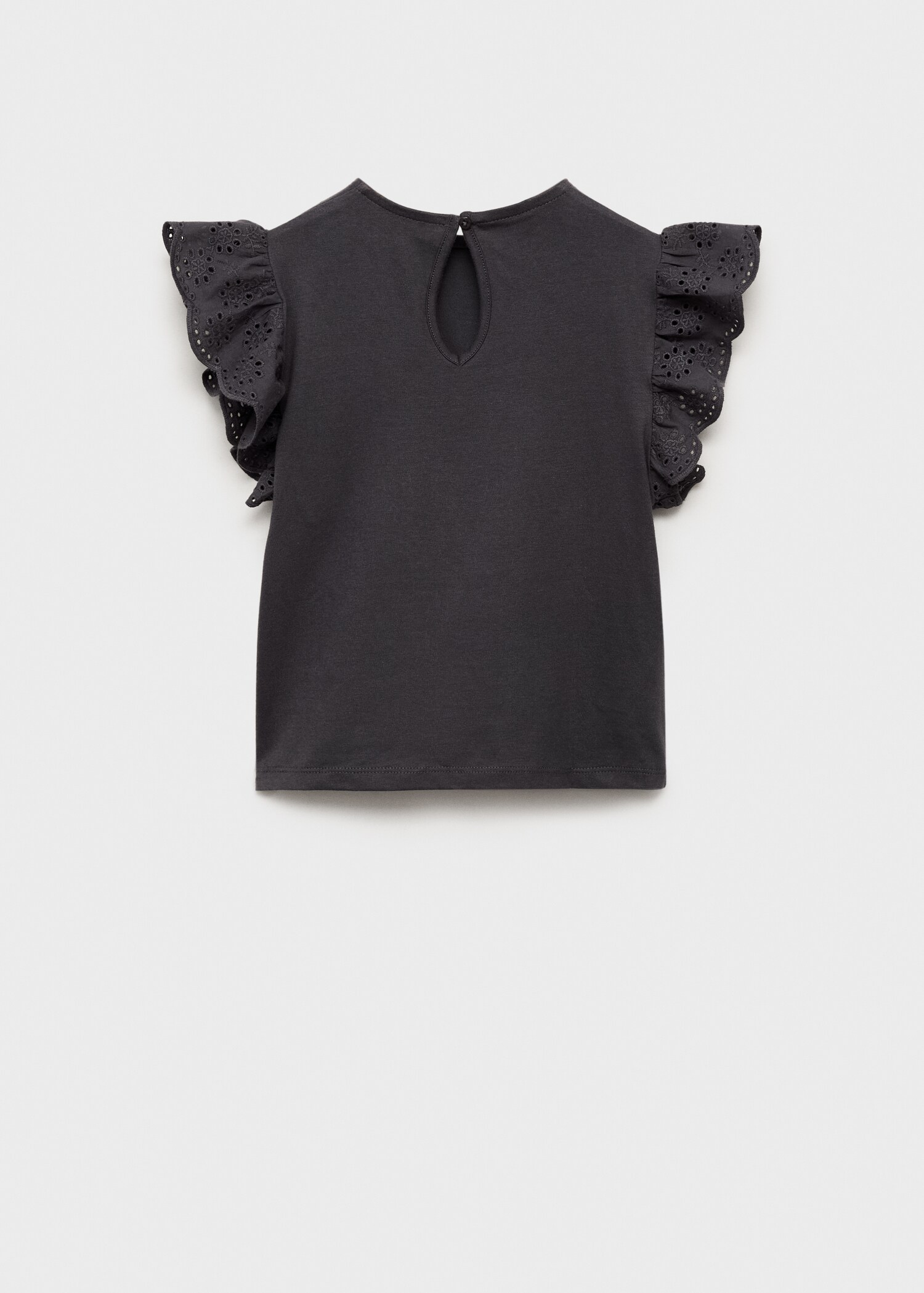 T-Shirt mit bestickten Volants - Rückseite des Artikels