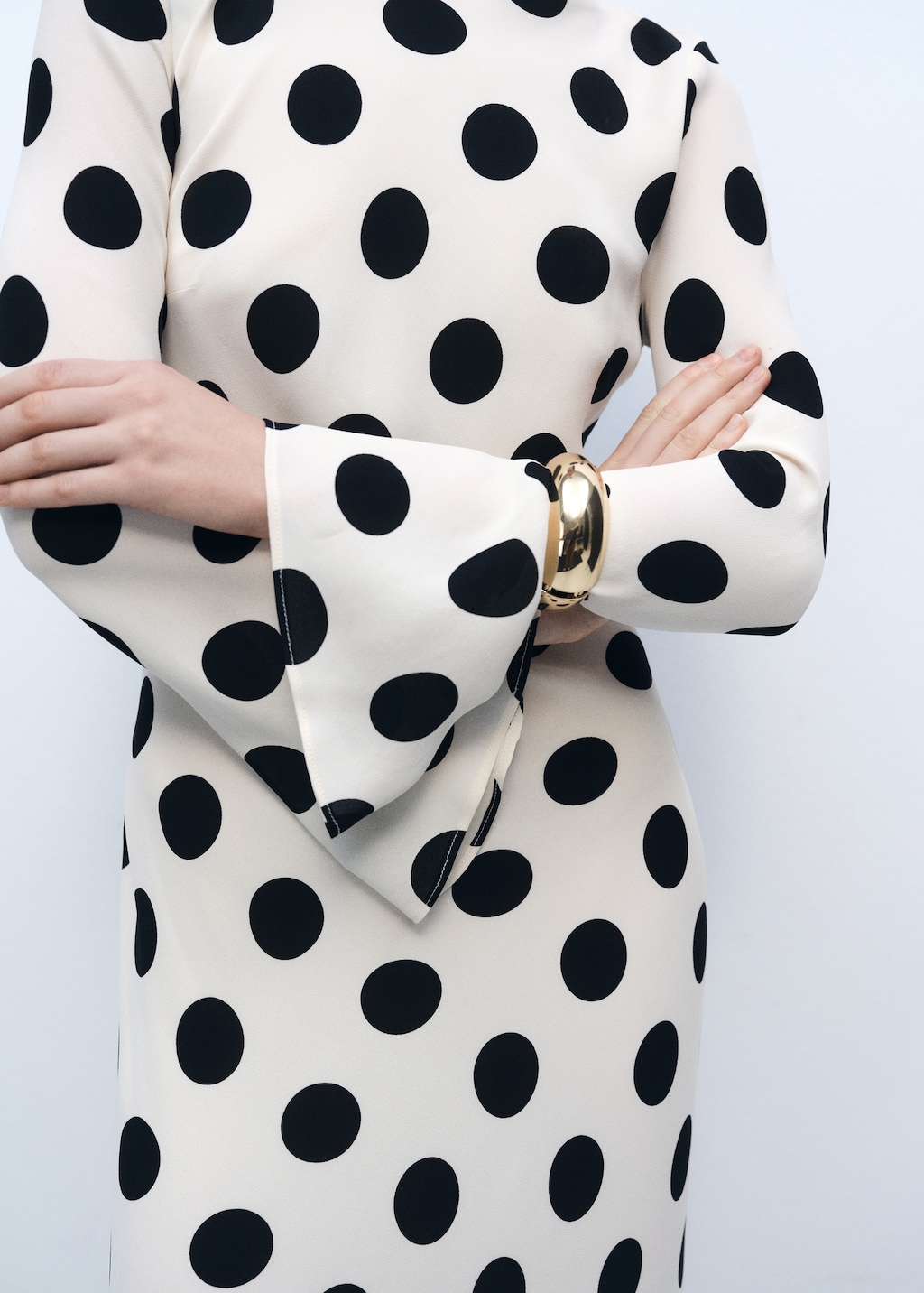 Flared sleeve polka-dot dress - Women | MANGO USA Flared sleeve polka-dot dress - Women | MANGO USA